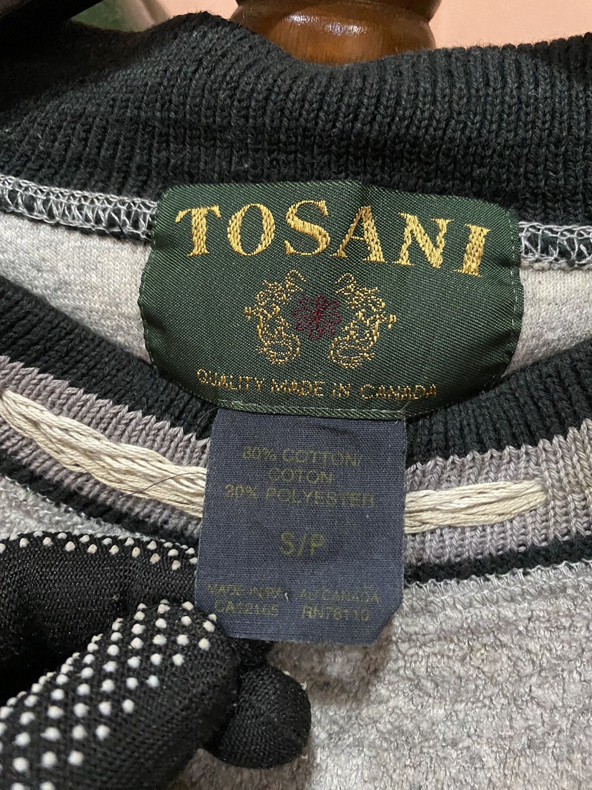 Vintage Vintage Tosani Sweater – Made in Canada, 80% Cotton, Unique Size US S / EU 44-46 / 1 - 5 Thumbnail