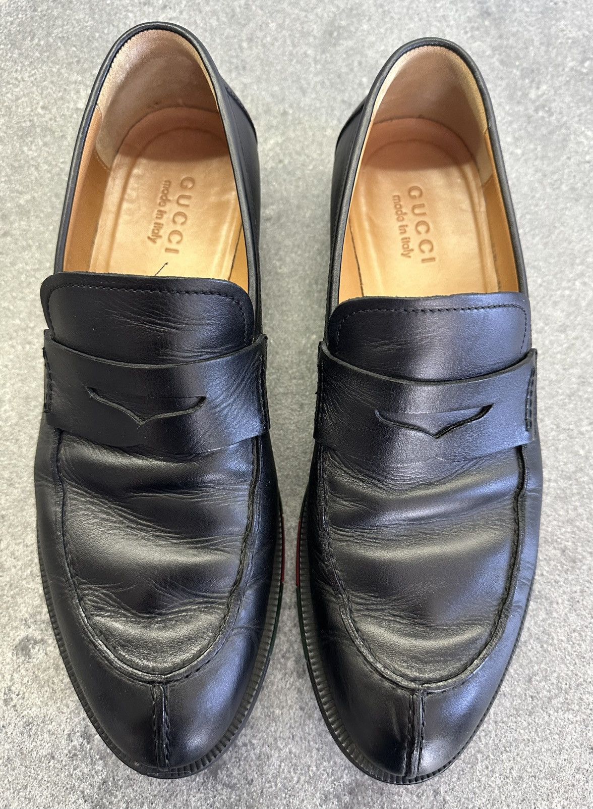 Gucci Mens GUCCI 295117 Web Sole Leather Coin Loafer 8.5 42.5 Size US 8.5 / EU 41-42 - 5 Thumbnail