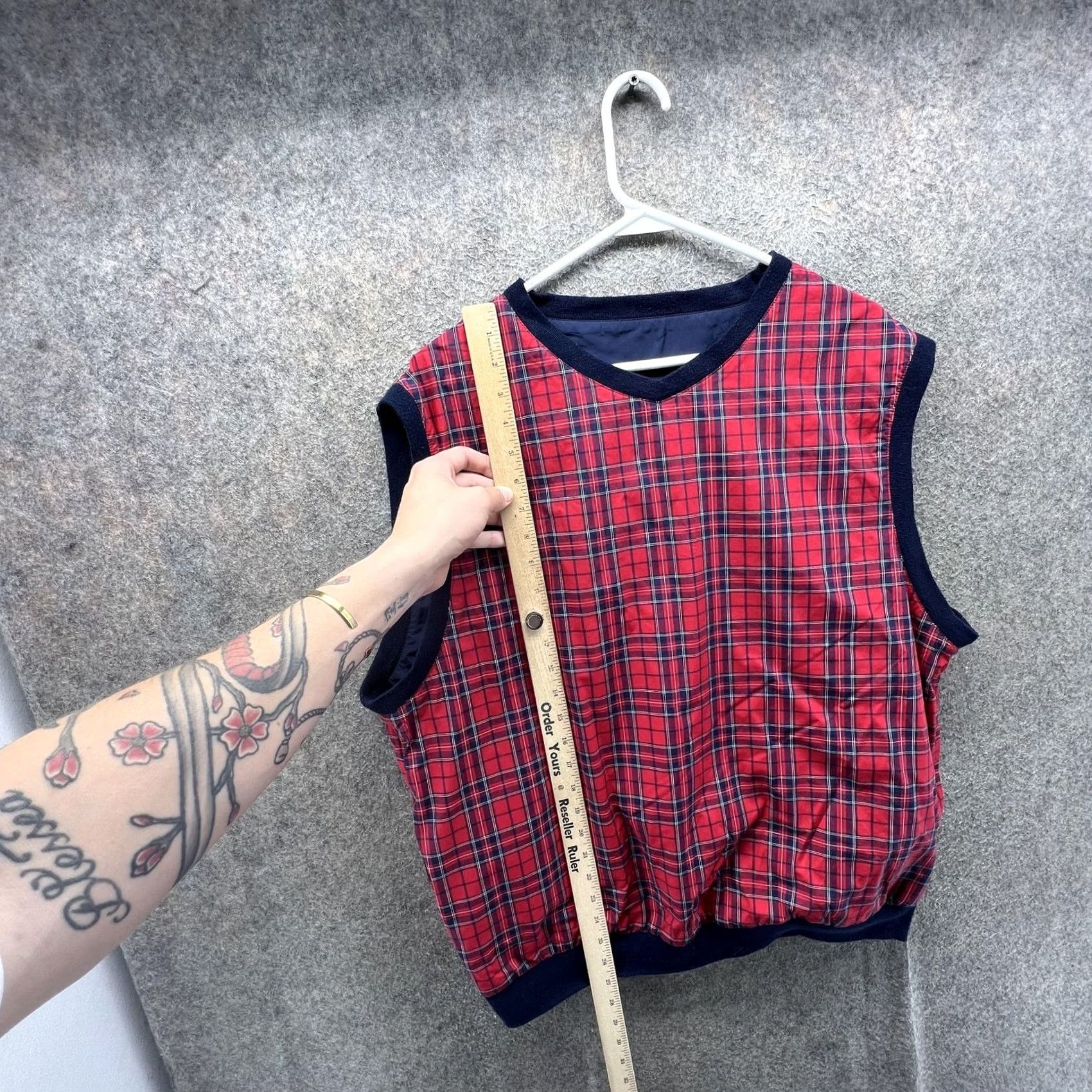 Polo Ralph Lauren VINTAGE Polo Golf Ralph Lauren Vest Mens L Blue Plaid Reversible Windbreaker Size US L / EU 52-54 / 3 - 4 Thumbnail