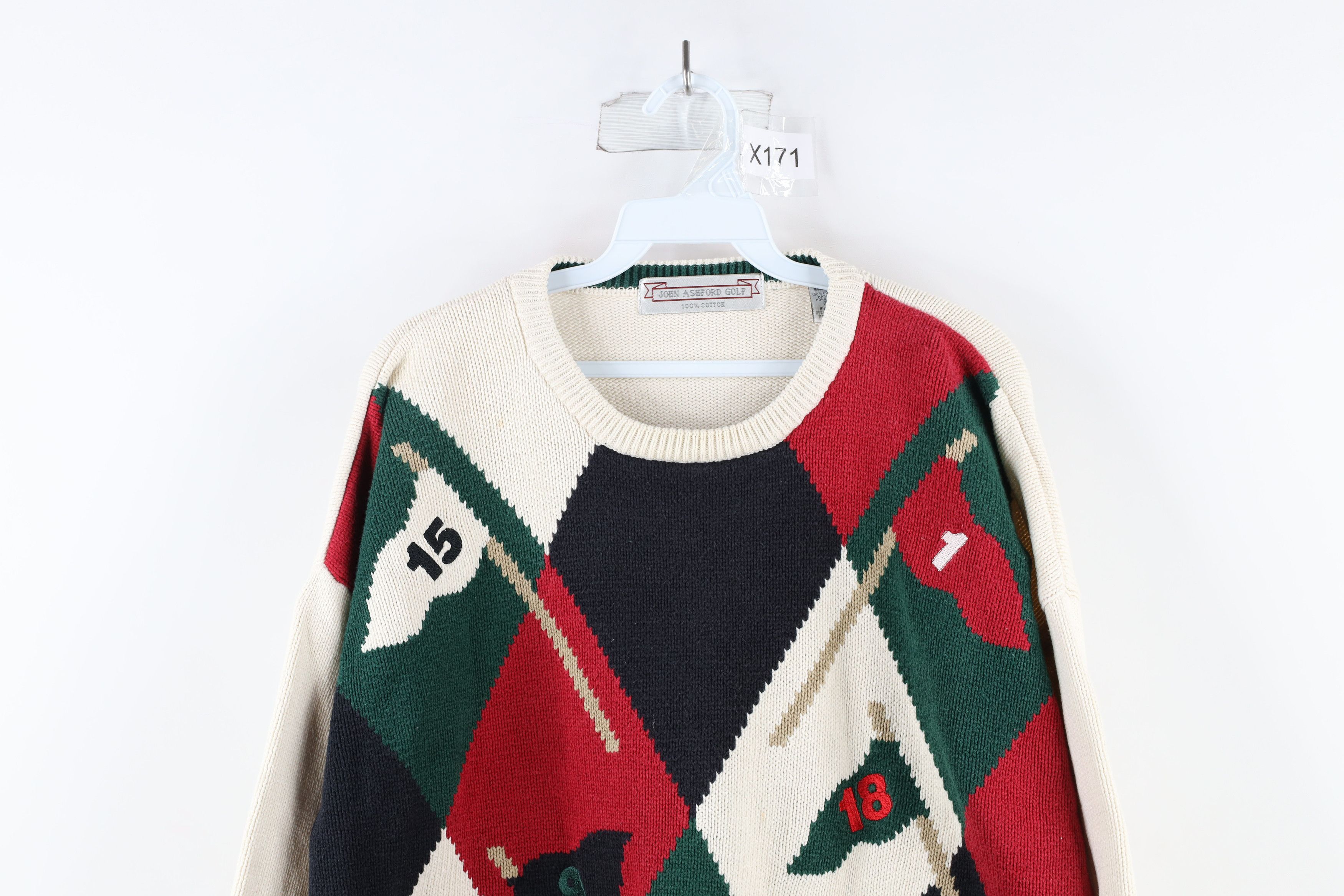 Vintage Vintage 90s Streetwear Golfing Golf Knit Sweater Cotton Size US XL / EU 56 / 4 - 2 Thumbnail