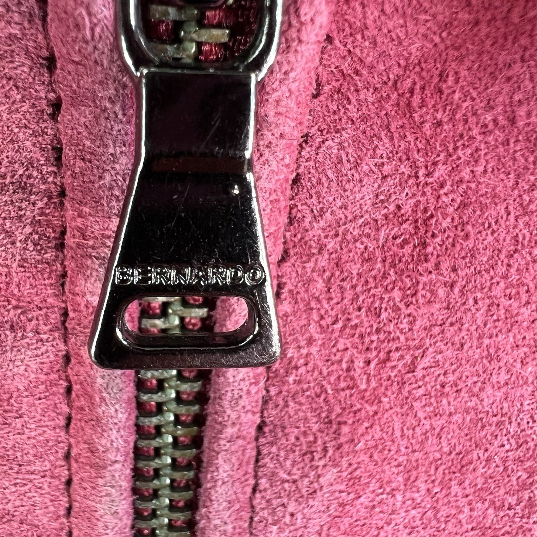 Vintage Bernardo Women's Jacket M Dusty Rose Zippered Washable Suede Leather Size M / US 6-8 / IT 42-44 - 4 Thumbnail