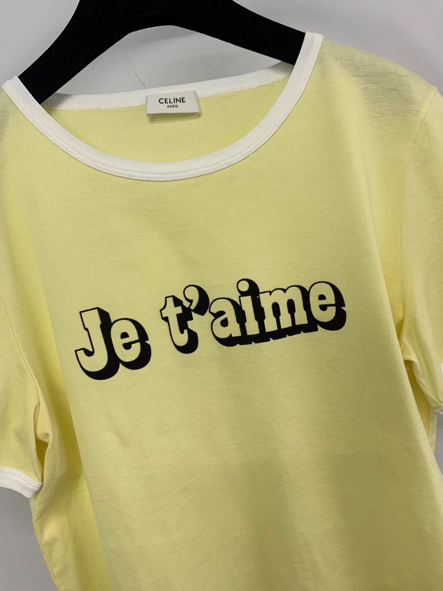 Celine Celine yellow & white logo T-shirt M new Size M / US 6-8 / IT 42-44 - 2 Thumbnail