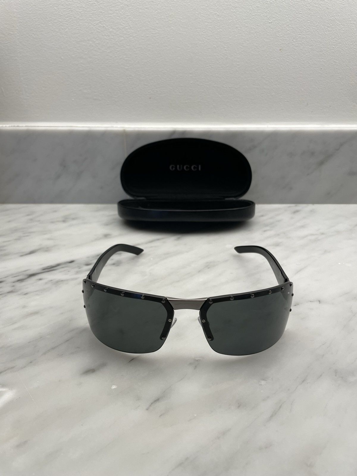 Gucci Gucci gg1823 🔥 gothic sunglasses mask monogram arms Size ONE SIZE - 2 Thumbnail