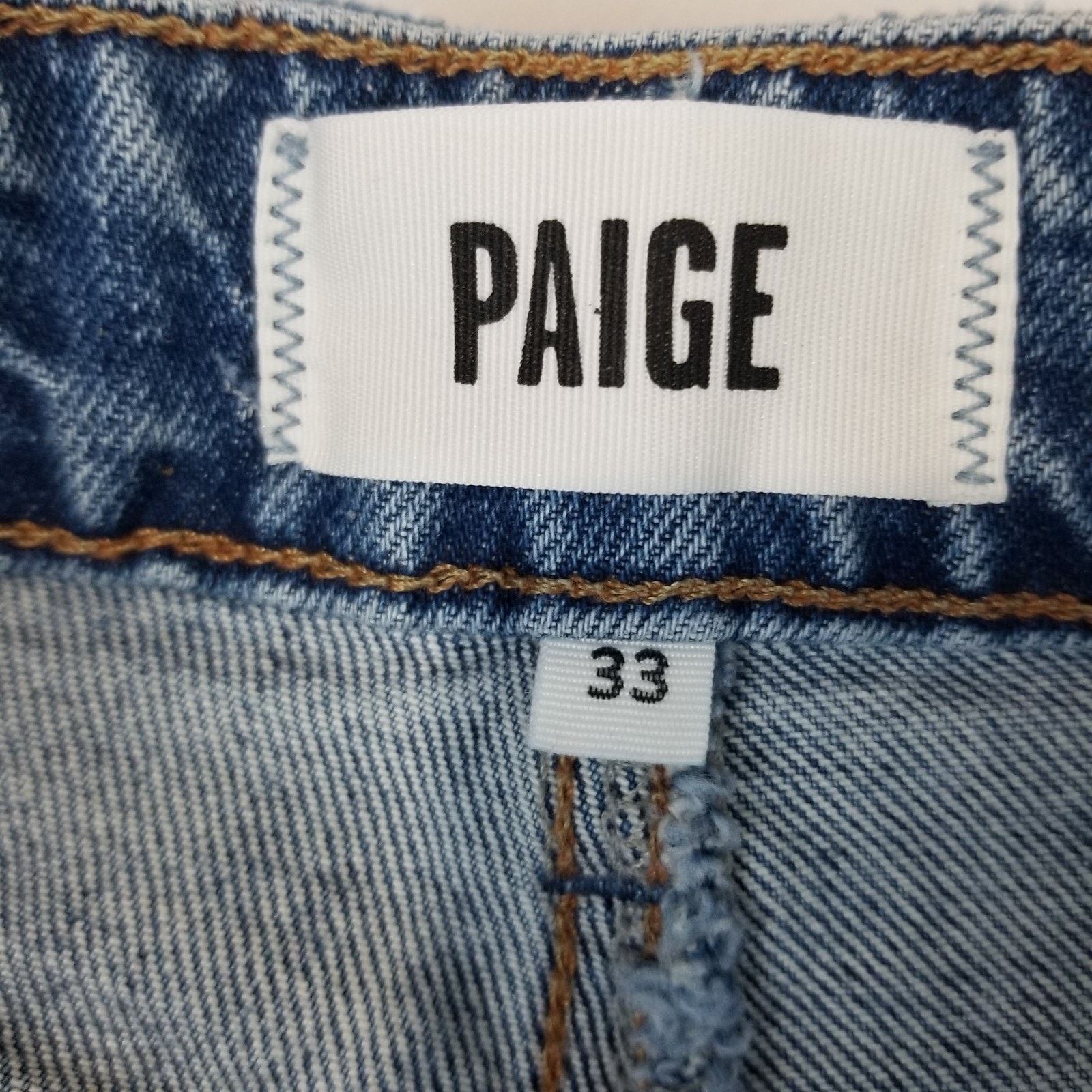Paige Paige Stevie Jeans 33x32 Blue Heritage Raw Hem Heroes NWT Size 33" - 4 Thumbnail