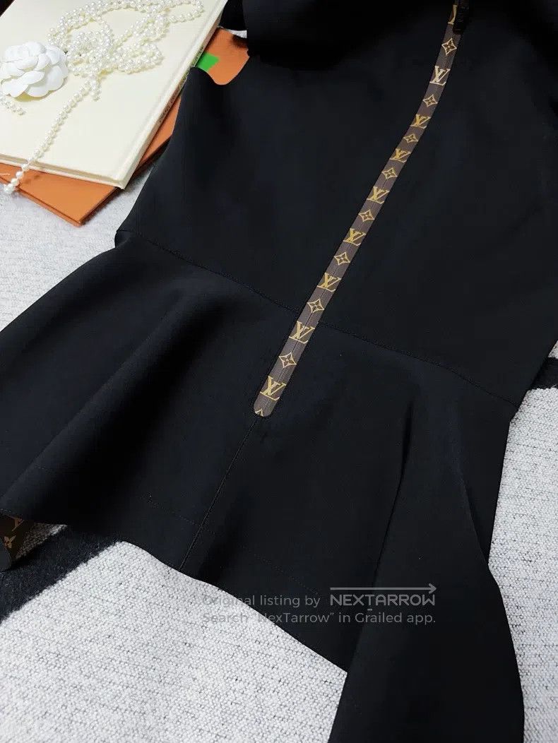 Louis Vuitton Louis Vuitton Old Flower Black Ruffle Irregular Hem Sleeve Size XS / US 0-2 / IT 36-38 - 5 Thumbnail