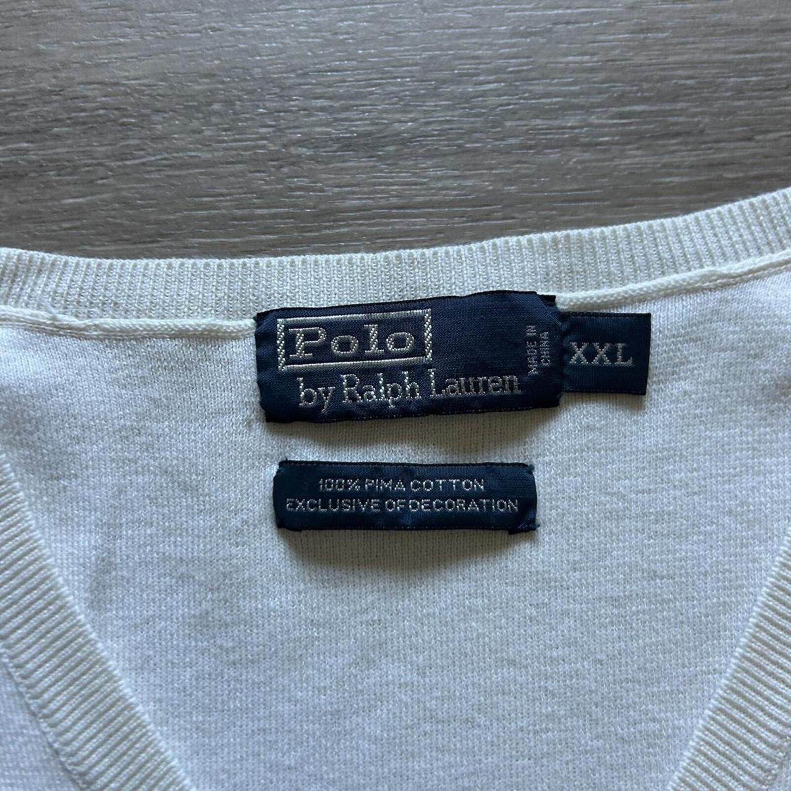 Polo Ralph Lauren Vintage 90’s Polo Ralph Lauren cream sweater vest Size XXL Size US XXL / EU 58 / 5 - 4 Thumbnail