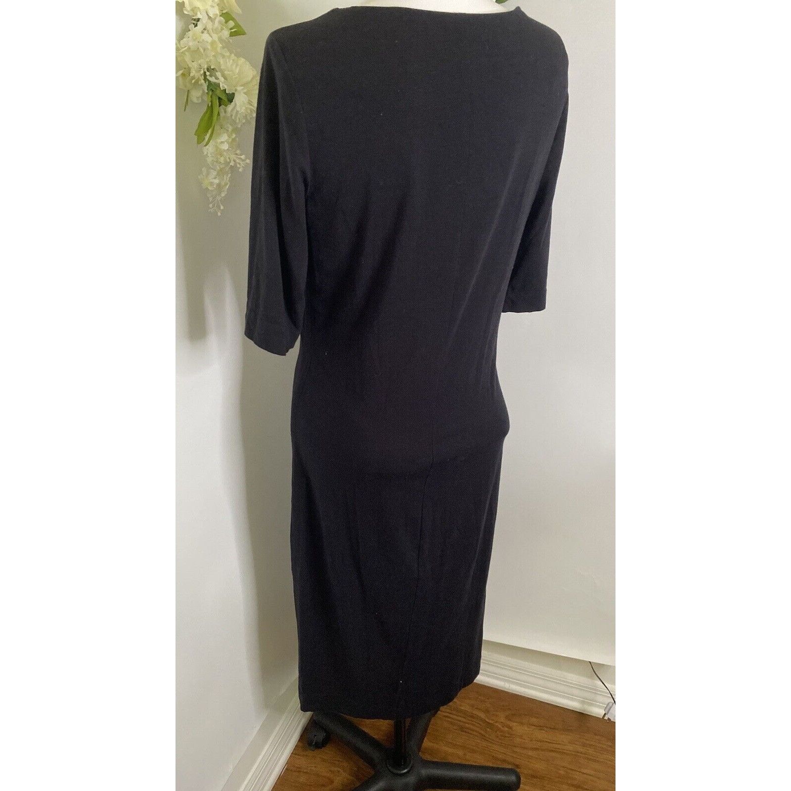 Diane von Furstenberg Diane Von Furstenberg Women Scoop Neck Short Sleeve Midi Dre Size L / US 10 / IT 46 - 4 Thumbnail