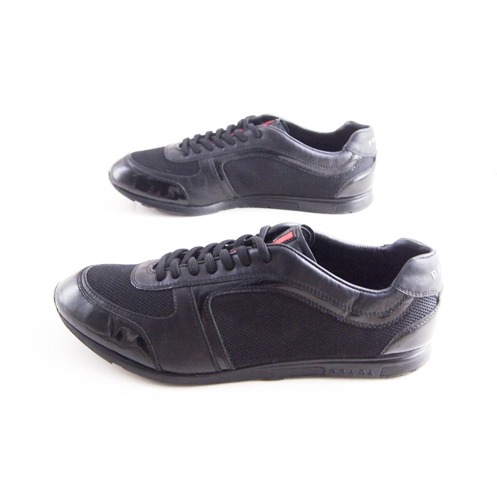 Prada Prada Low Top Sneakers Black Leather Mesh US 7.5 EU 40.5 Size US 7.5 / EU 40-41 - 3 Thumbnail