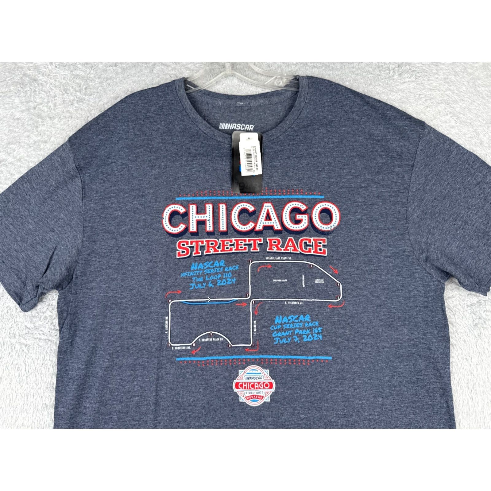 NASCAR Nascar Shirt Adult XL Blue Chicago Street Race 2024 Cup Series Race Men T-Shirt Cotton Jersey Logo All Seasons Racing Cars Outdoor Summer Winter Fall Size US XL / EU 56 / 4 - 4 Thumbnail