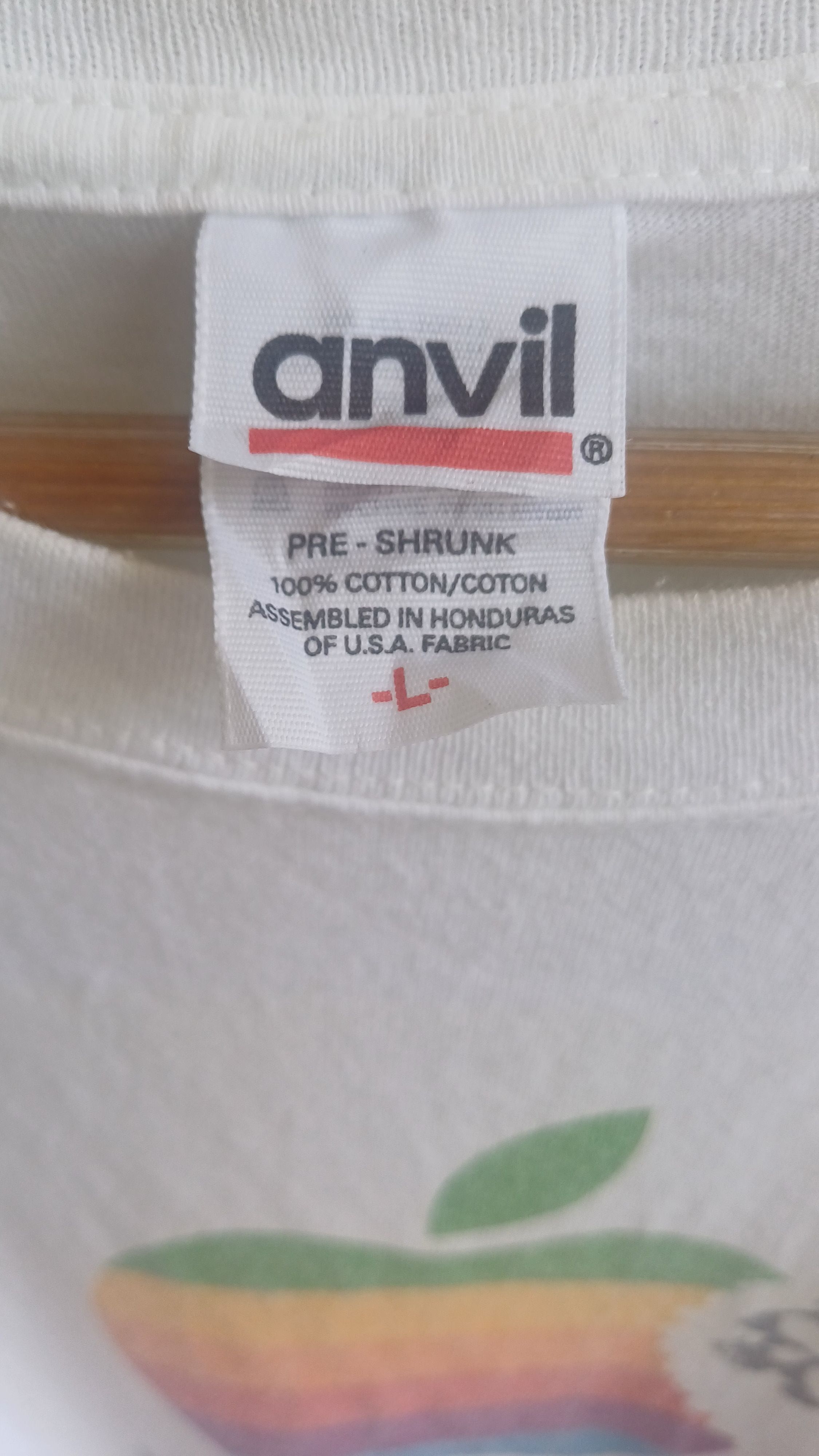 Apple Apple Vintage 90s Rare White Tees Size US L / EU 52-54 / 3 - 5 Thumbnail