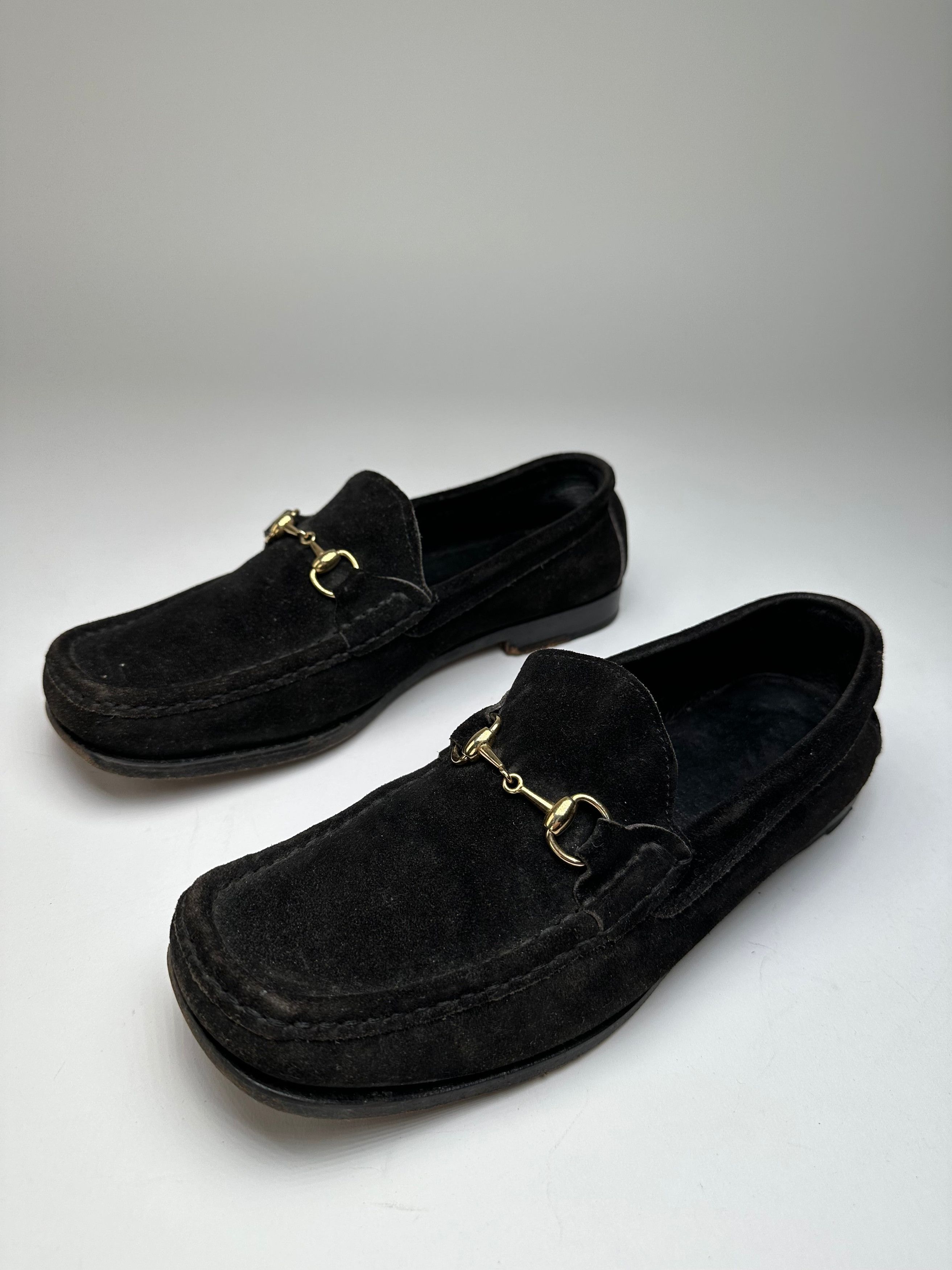 Gucci Vintage Horsebit Suede Loafer Black EU37,5 Size US 6 / IT 36 - 1 Thumbnail