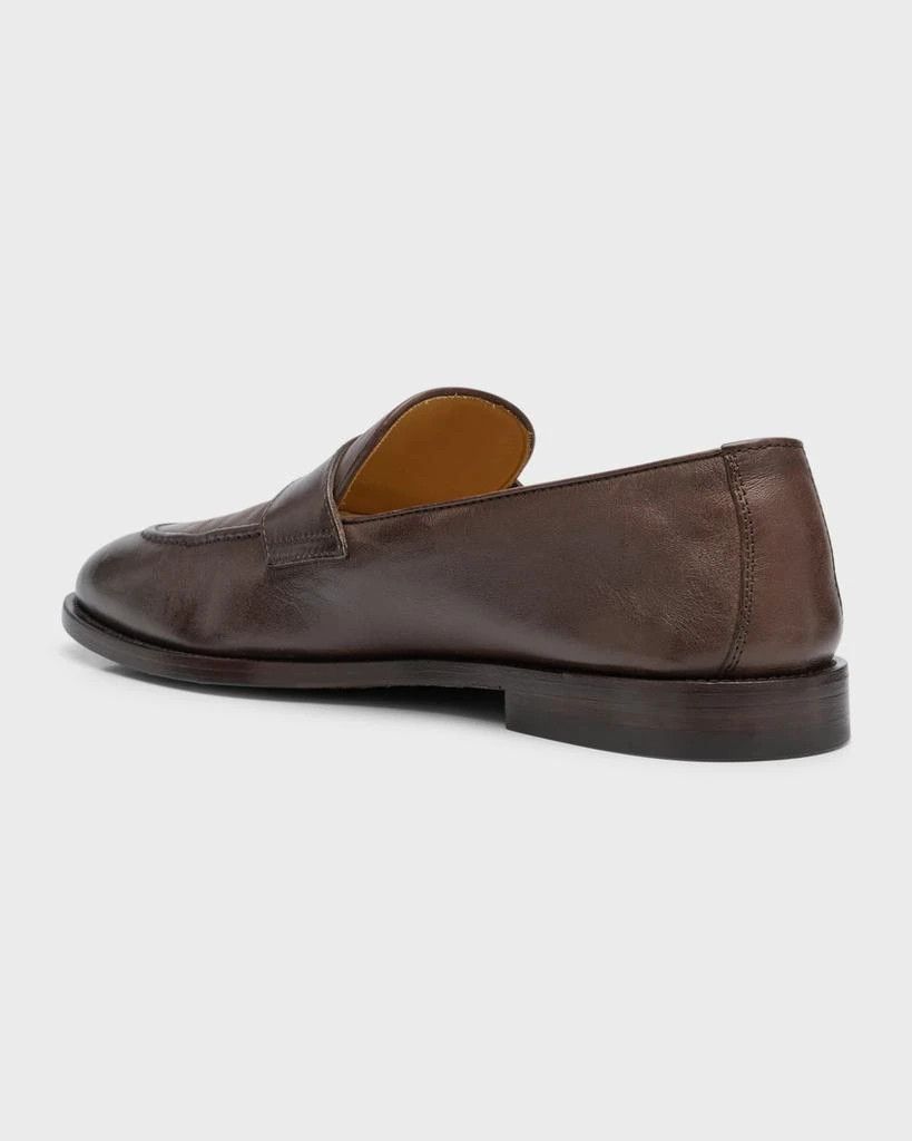 Brunello Cucinelli o1w1db10725 Leather Penny Loafer in Dark Brown Size US 11 / EU 44 - 2 Thumbnail