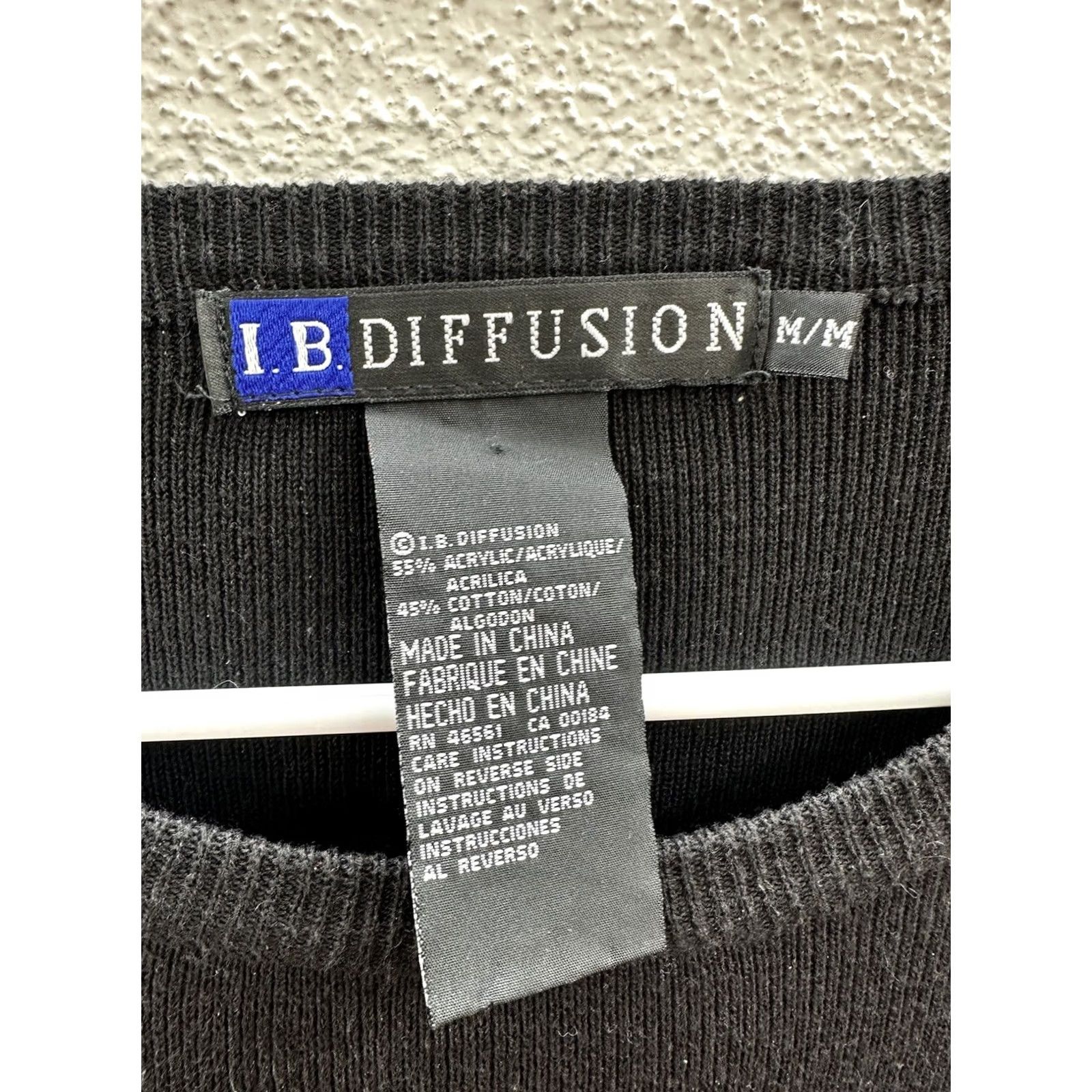 Vintage IB Diffusion Womens Sweater Size Medium Black Beaded Sequin Vintage Crew Neck Knit Pullover Casual Ladies M Black Sequin Beaded Vintage Size M / US 6-8 / IT 42-44 - 4 Thumbnail