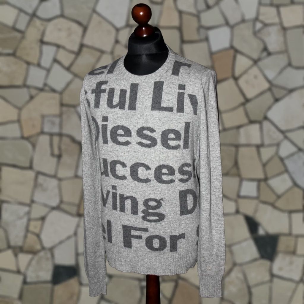 Diesel Diesel mens jumper sweater Size S Grey Wool Pullover Size US S / EU 44-46 / 1 - 1 Thumbnail