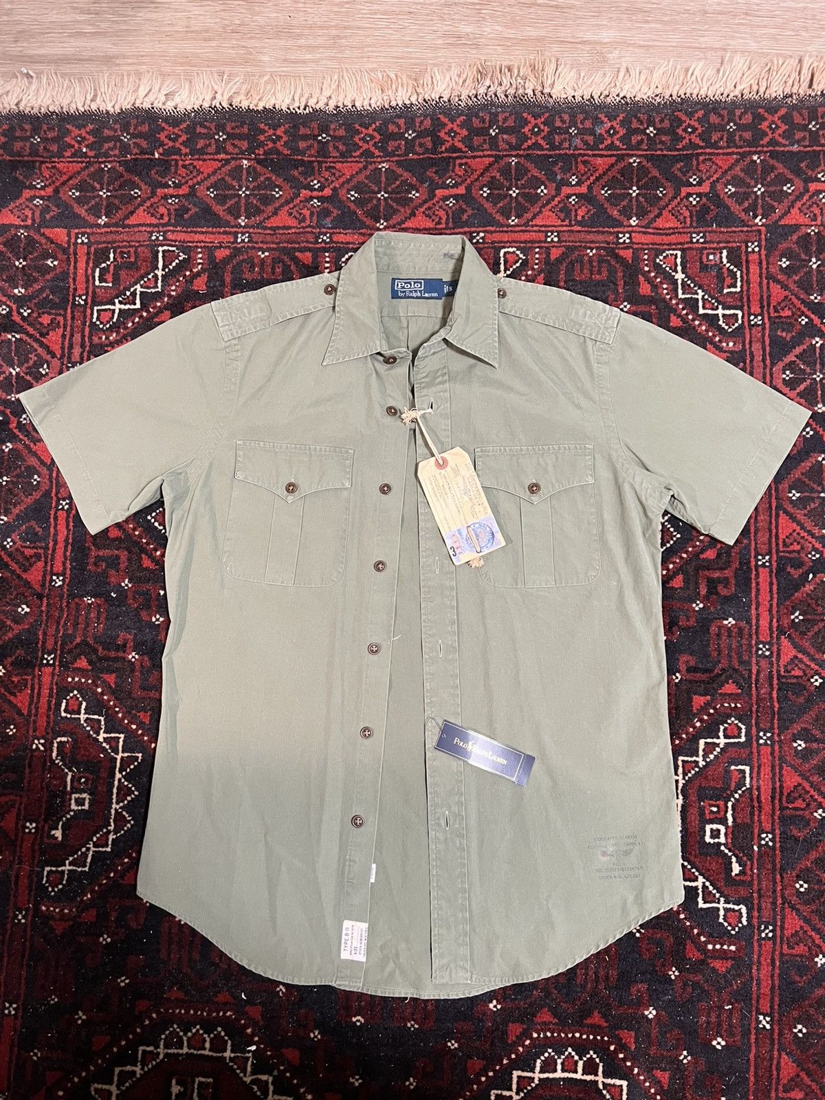 Polo Ralph Lauren × Ralph Lauren × Vintage Vintage 90s Polo Ralph Lauren Military Shirt Size US S / EU 44-46 / 1 - 1 Thumbnail