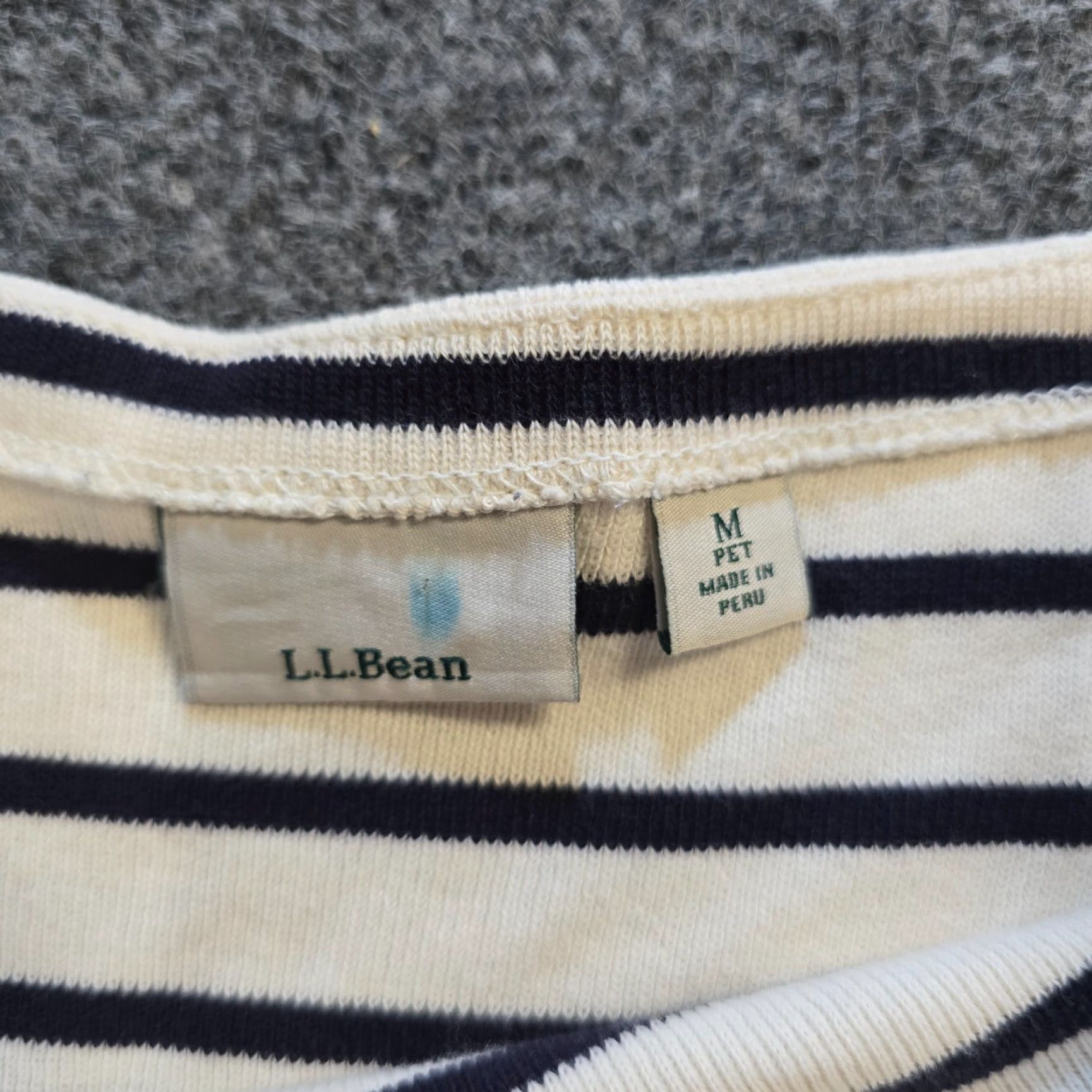 Vintage LL Bean Sweater Womens Petite Medium White Sailor Striped Knit 3/4 Sleeve Boat Neck Pullover Casual Classic Fit Mens Womens Girls tailored Size M / US 6-8 / IT 42-44 - 4 Thumbnail