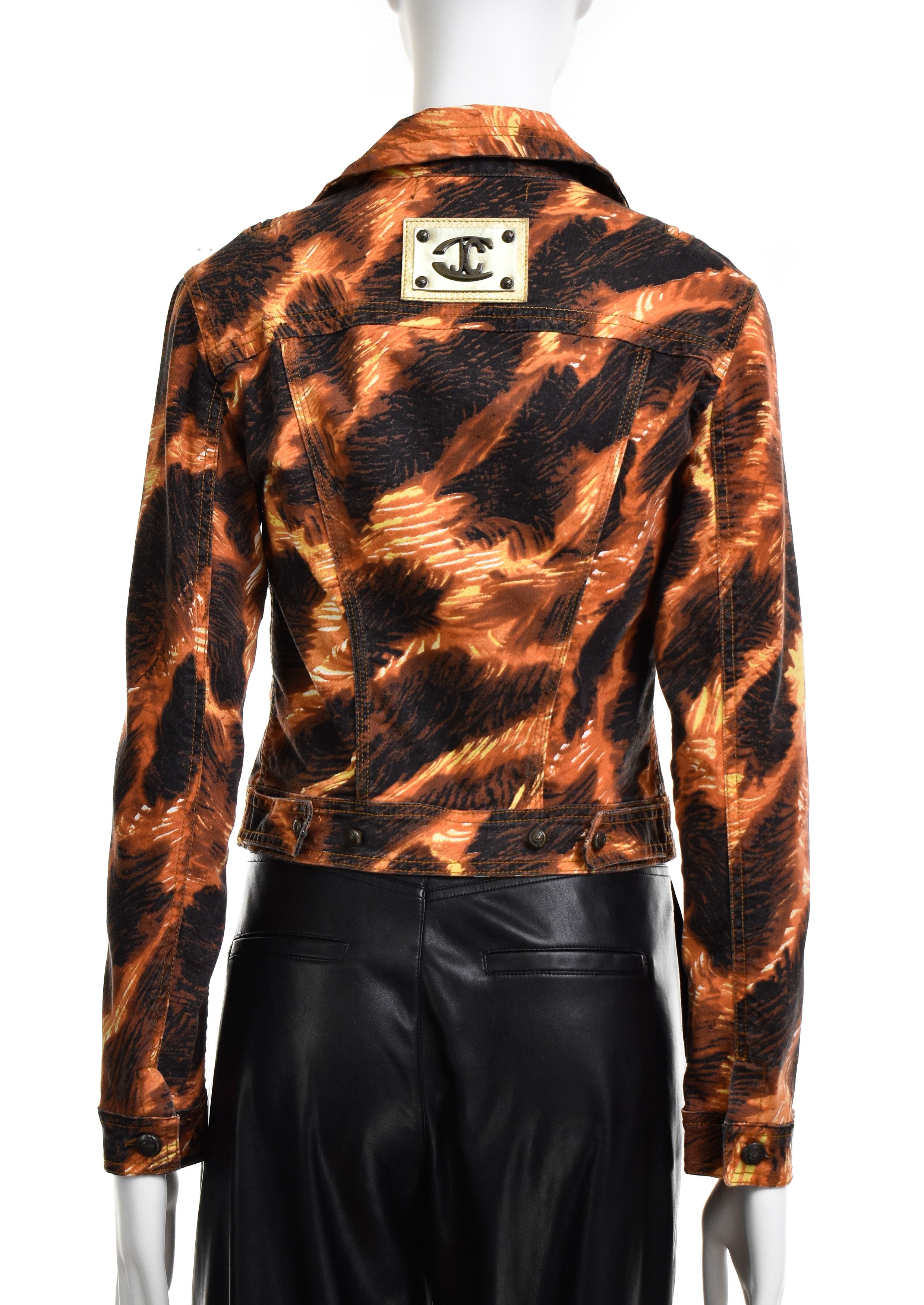 Just Cavalli ROBERTO JUST CAVALLI Vintage Denim Cotton Printed Jacket Size S / US 4 / IT 40 - 5 Thumbnail