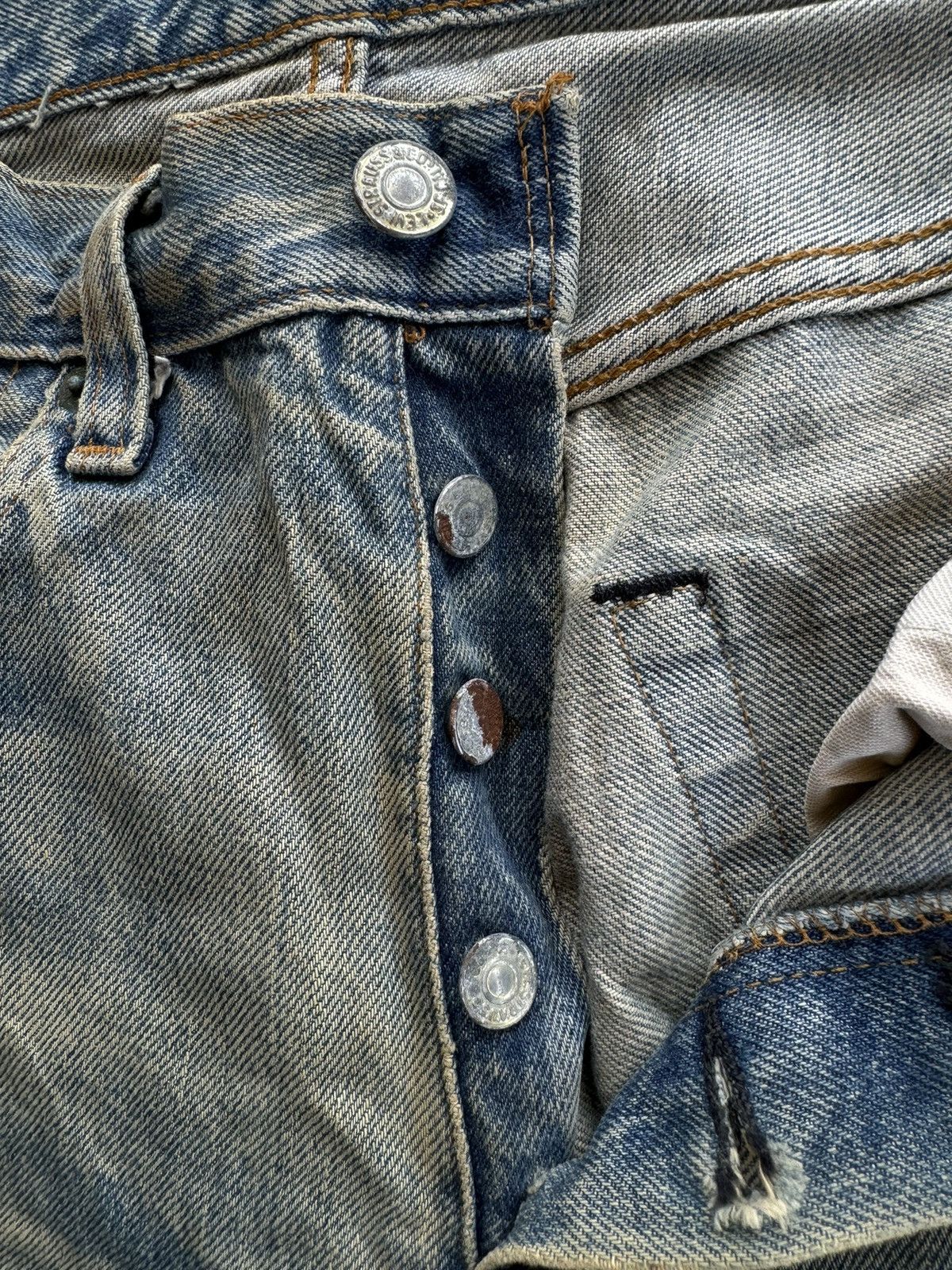Levi's Vintage 80s Levi's 501 Selvedge Distressed Jeans Kurt Cobain Size US 31 - 10 Thumbnail