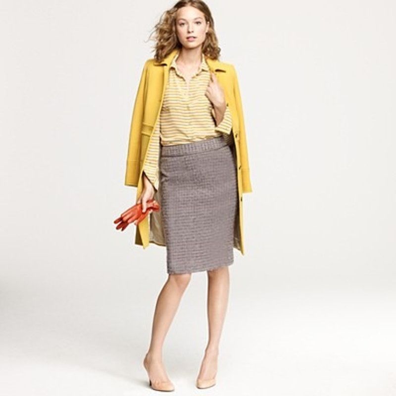 J.Crew J CREW No.2 Pencil Skirt Gray Metallic Boucle Womens 4 Size 27" / US 4 / IT 40 - 9 Thumbnail