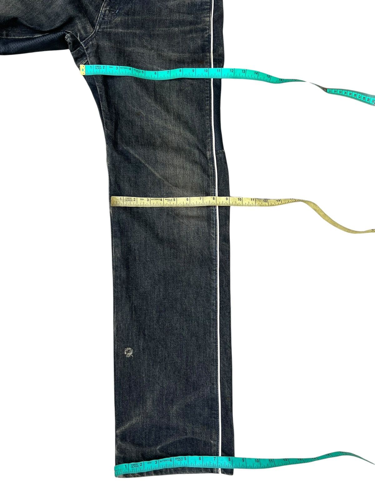 Neighborhood Vintage Neighborhood Japan Fade Denim Hybrid Leather Jeans Size US 30 / EU 46 - 5 Thumbnail
