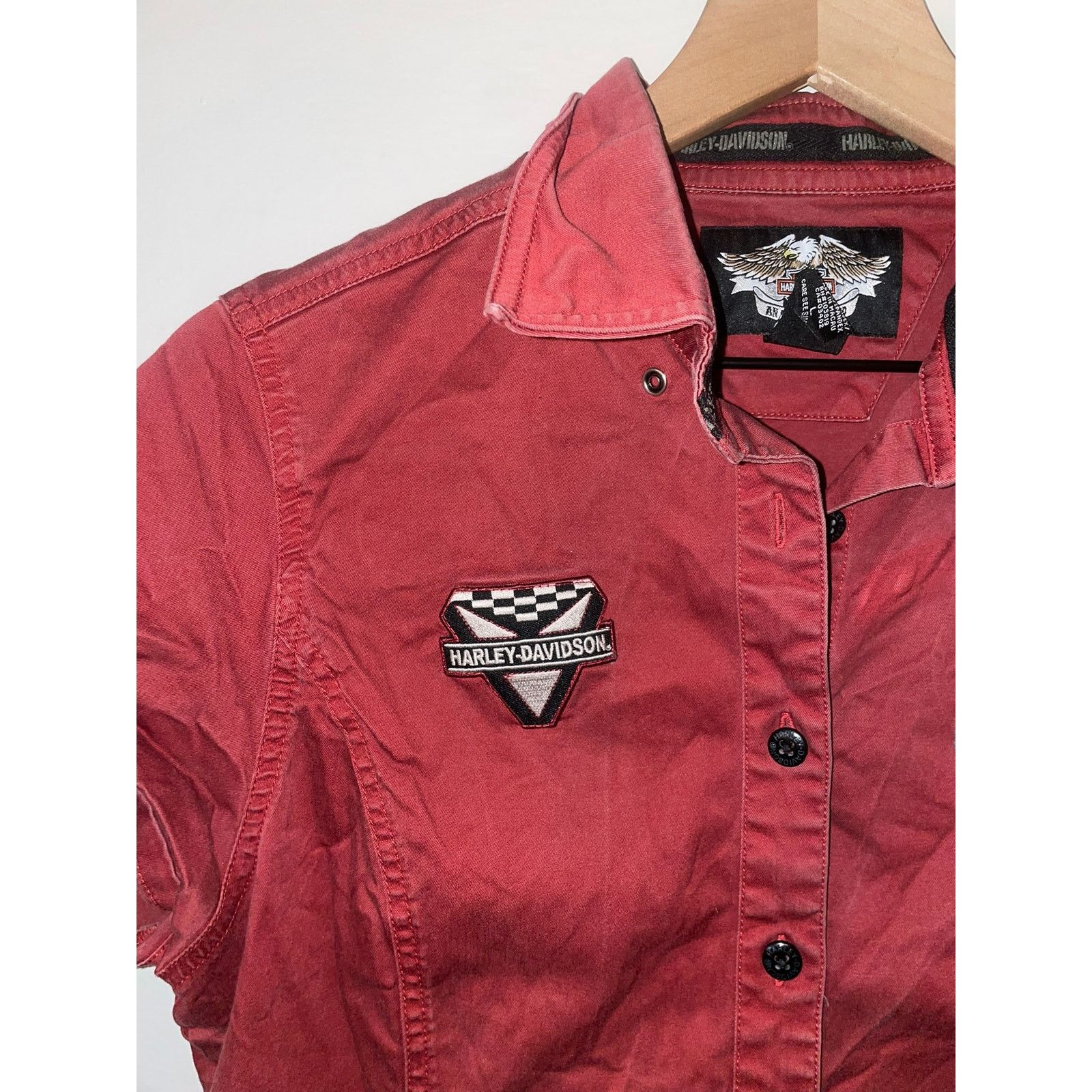 Harley Davidson Y2K Women's Harley Davidson Button Motorcycle Top Shirt L Size L / US 10 / IT 46 - 2 Thumbnail