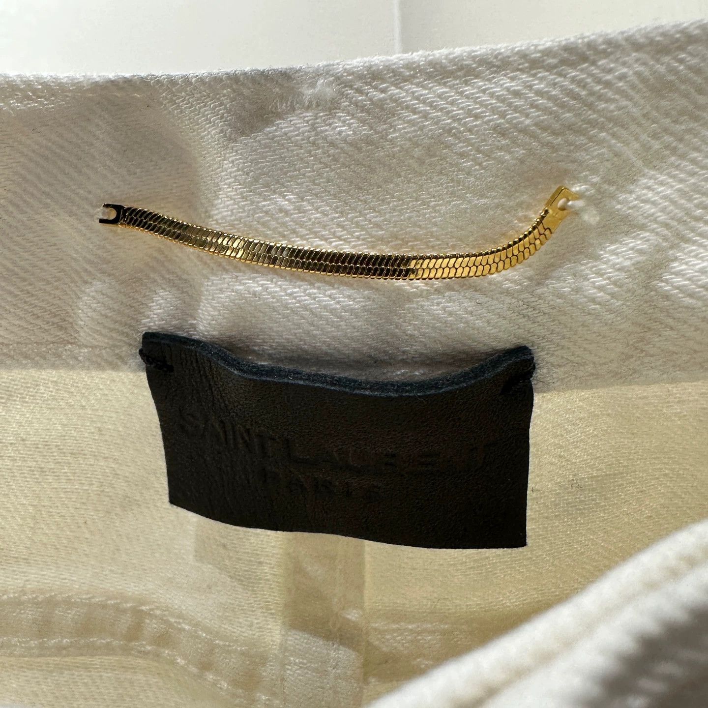 Saint Laurent Paris SL feb319 Logo Slogan Tassel Straight Jeans 27 Size 27" / US 4 / IT 40 - 3 Thumbnail