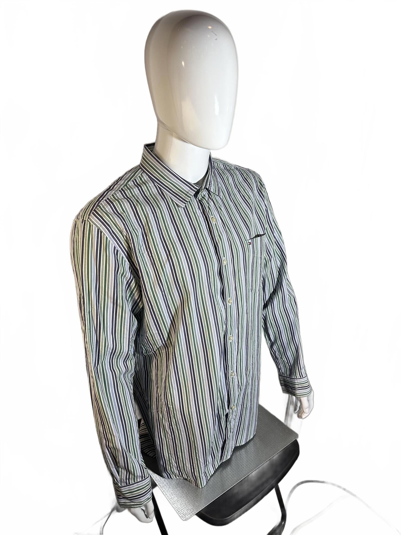 Tommy Hilfiger Tommy Hilfiger Custom Fit Striped Shirt - Stylish Casual Size US XL / EU 56 / 4 - 2 Thumbnail
