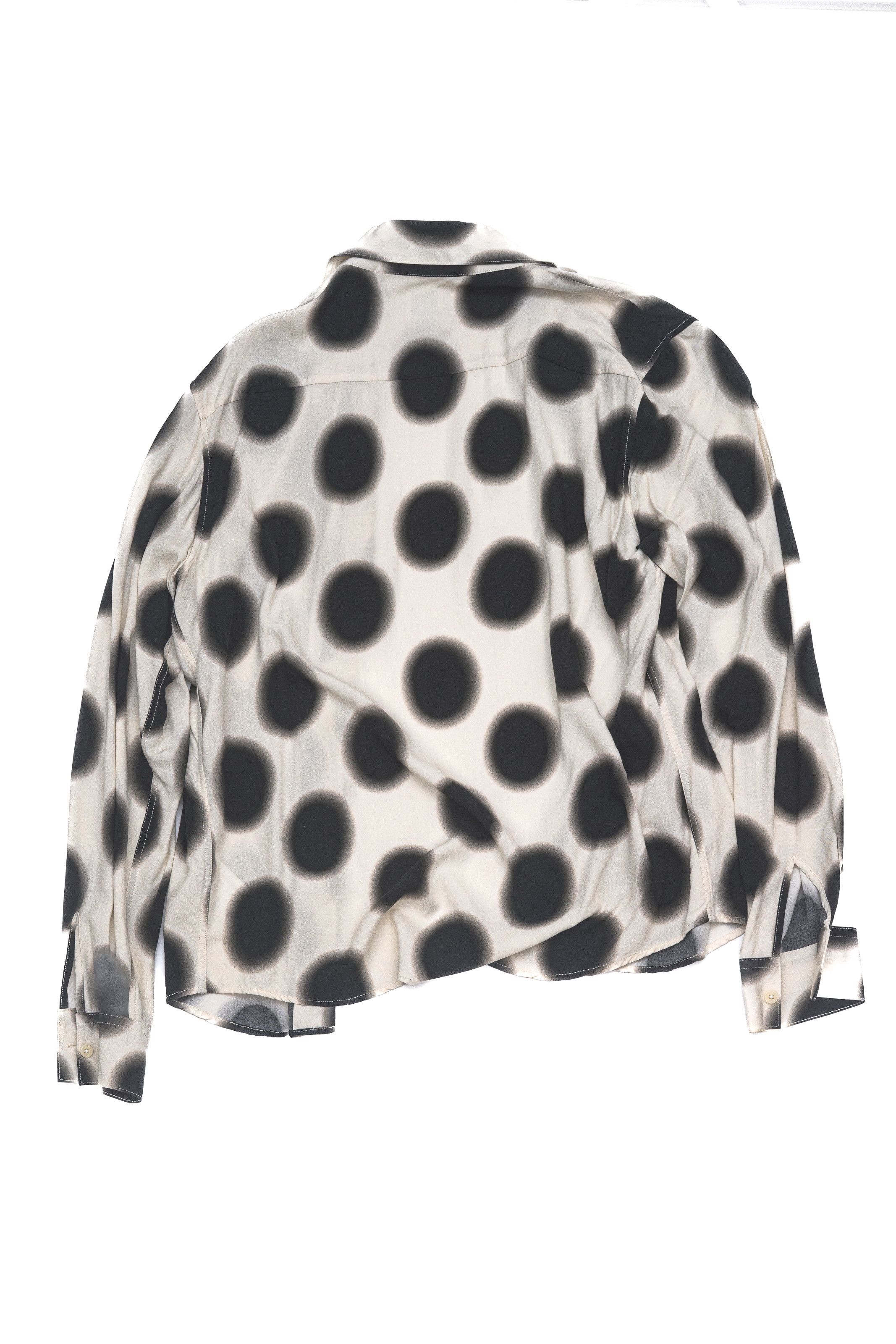 Sandro Sandro Paris Blurred Polka Dot Button-Up Shirt Cream/Black S Size US S / EU 44-46 / 1 - 2 Thumbnail