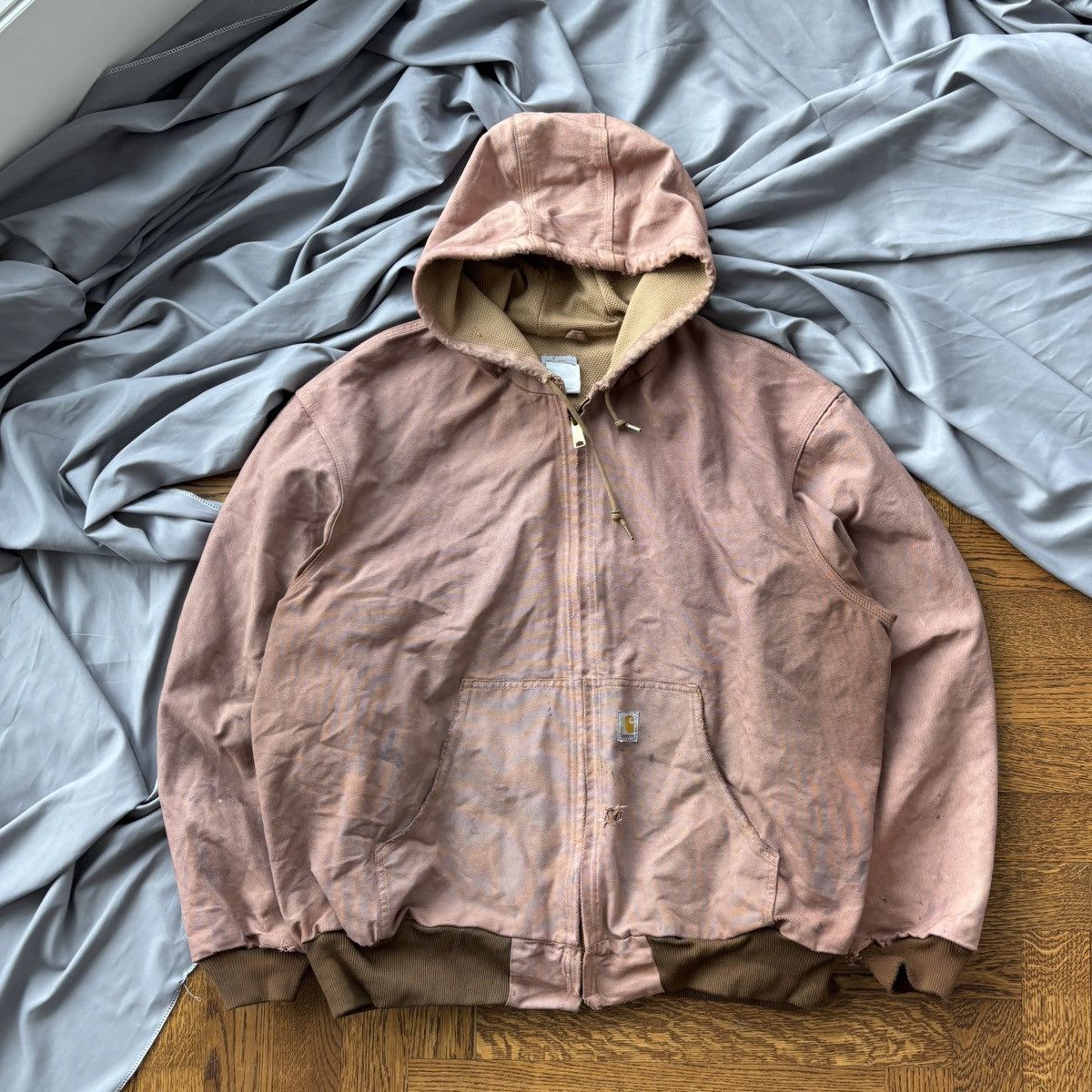 Carhartt × Vintage Vintage Carhartt Hooded Detroit Jacket Rust Clay Thermal 90s Size US XL / EU 56 / 4 - 17 Thumbnail