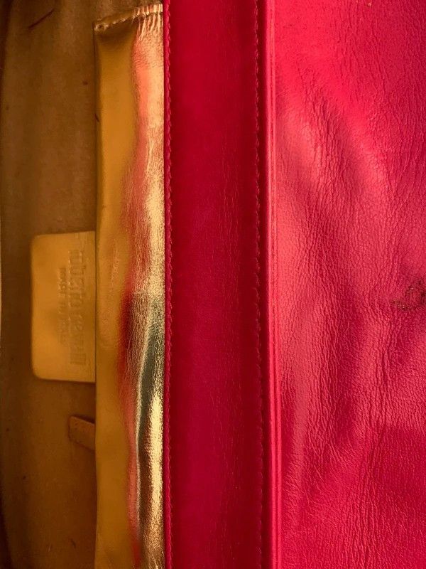 Roberto Cavalli Roberto Cavalli Red Leather Clutch w/ Gold Croc Panel 2000s Size ONE SIZE - 2 Thumbnail
