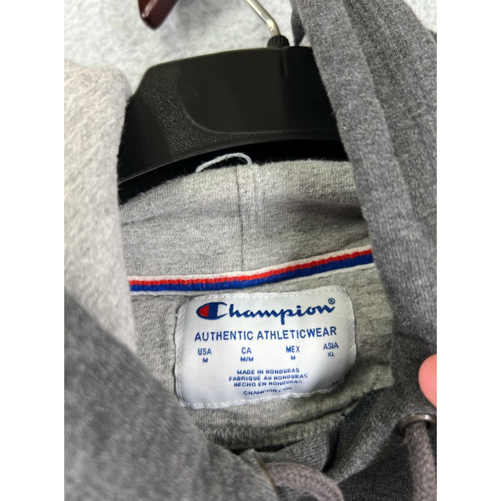 Champion VINTAGE Champion Hoodie Womens Medium Gray Pullover Long Sleeve Cotton Blend with Pockets USA Size M / US 6-8 / IT 42-44 - 3 Thumbnail