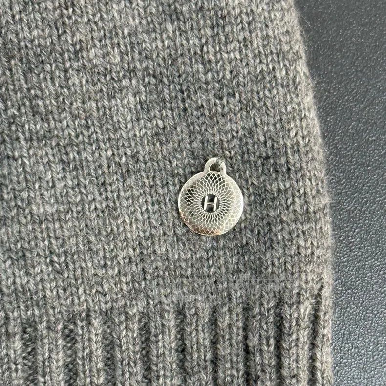 Hermes Hermes Gray Cashmere Metal Logo Dress Size XS / US 0-2 / IT 36-38 - 7 Thumbnail