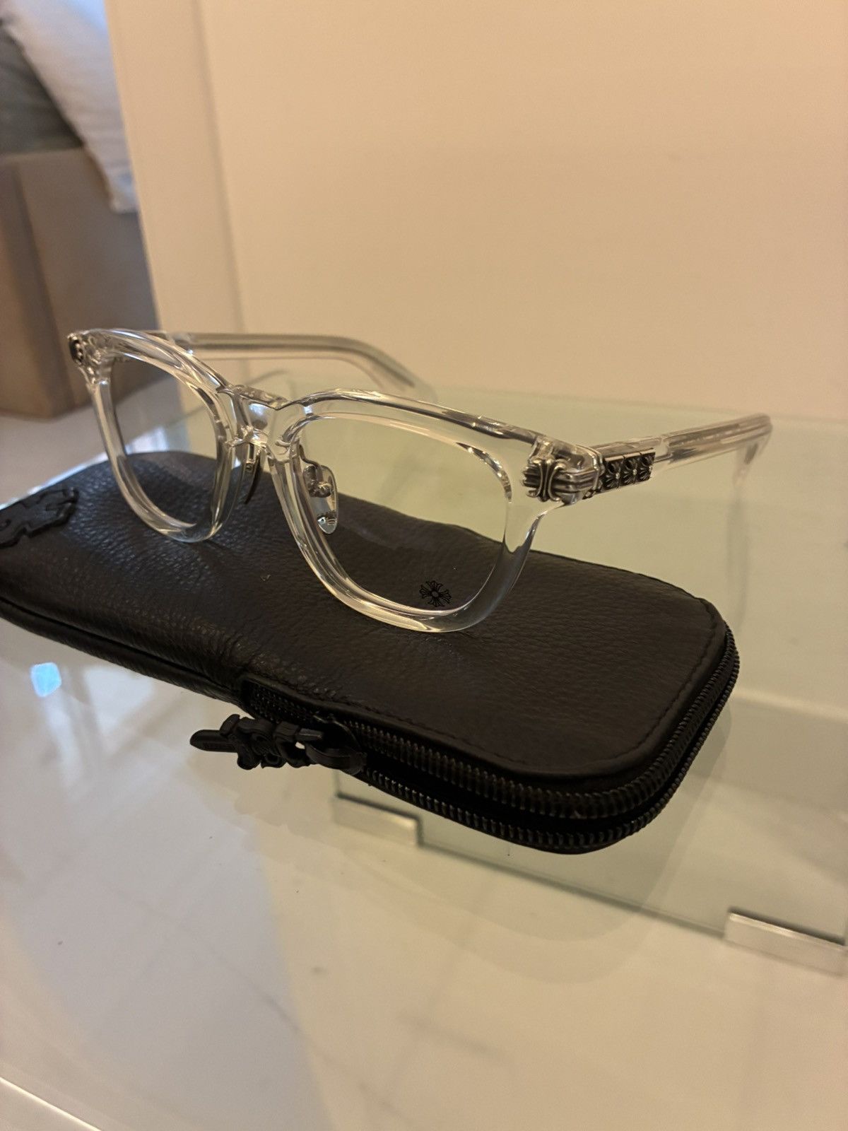 CHROME HEARTS Smoke Show Crystal Silver Glasses