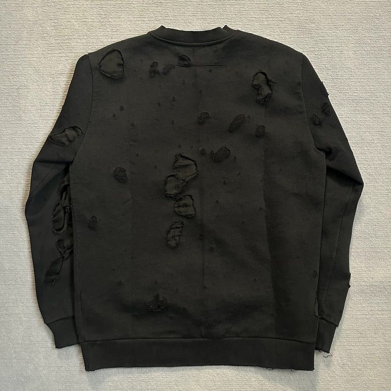 Givenchy Givenchy Black Destroyed Style Sweatshirt / M Size US M / EU 48-50 / 2 - 4 Thumbnail