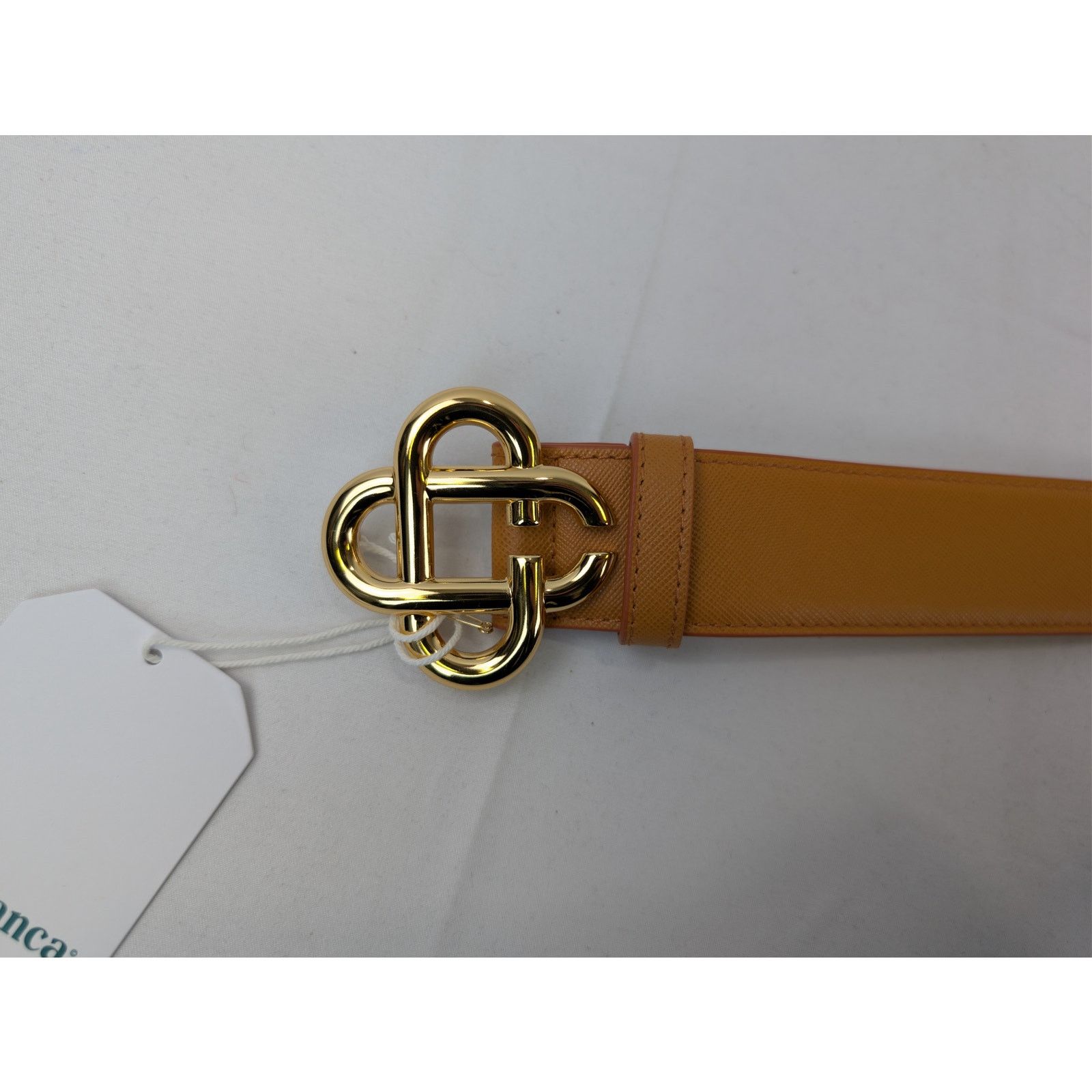 Casablanca o1rshd1 Size: 105cm / Men's Leather CC Logo Buckle Belt Tan Size 42 - 9 Thumbnail
