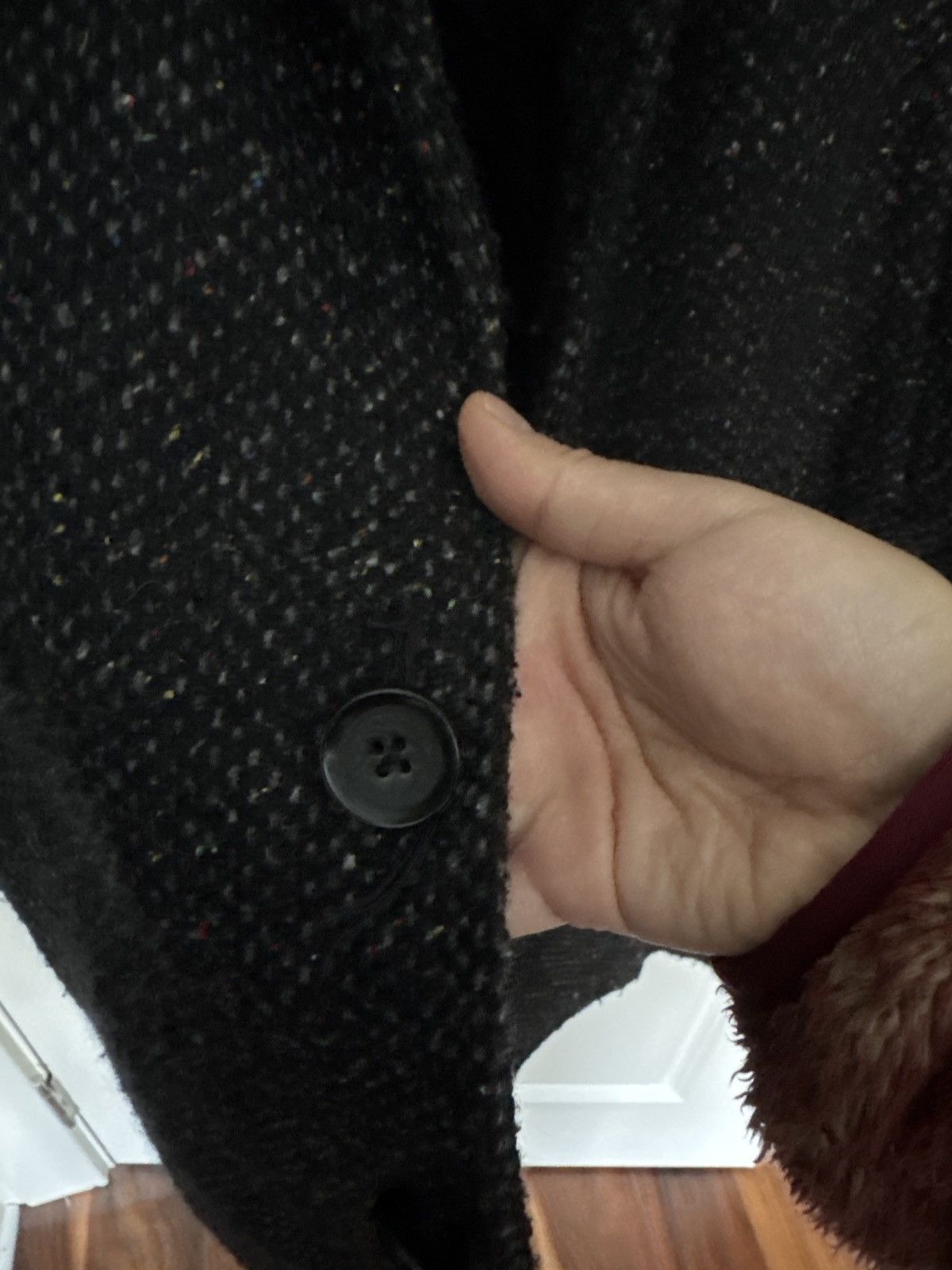 Corridor Italian Wool/Silk Tweed Herringbone Raglan Coat Size US XS / EU 42 / 0 - 4 Thumbnail