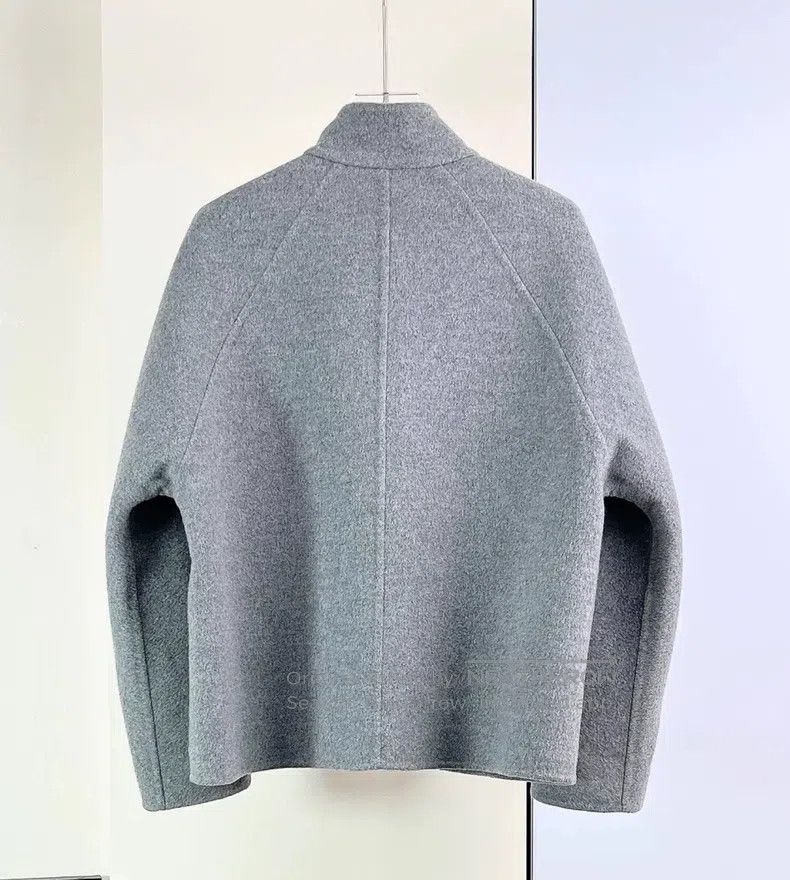Hermes Hermes Gray Two-Pocket Stand Collar Diagonal Zip Cashmere Size XXS / US 00 / IT 34 - 3 Thumbnail