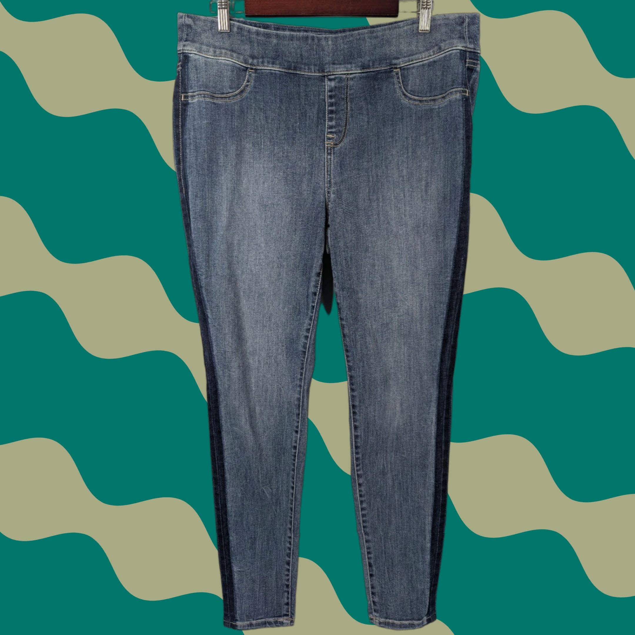 Vintage Lane Bryant Signature Fit Flex High Rise Jegging Jeans Pocket Stretch 14 Plus Denim Blue Womens Size 36" / US 14 / IT 50 - 1 Thumbnail