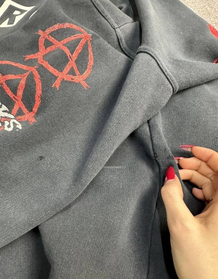 Japanese Brand × Vintage Anarchy Punks Not Daed Merch Faded Vintage Hoodie Size US L / EU 52-54 / 3 - 9 Thumbnail