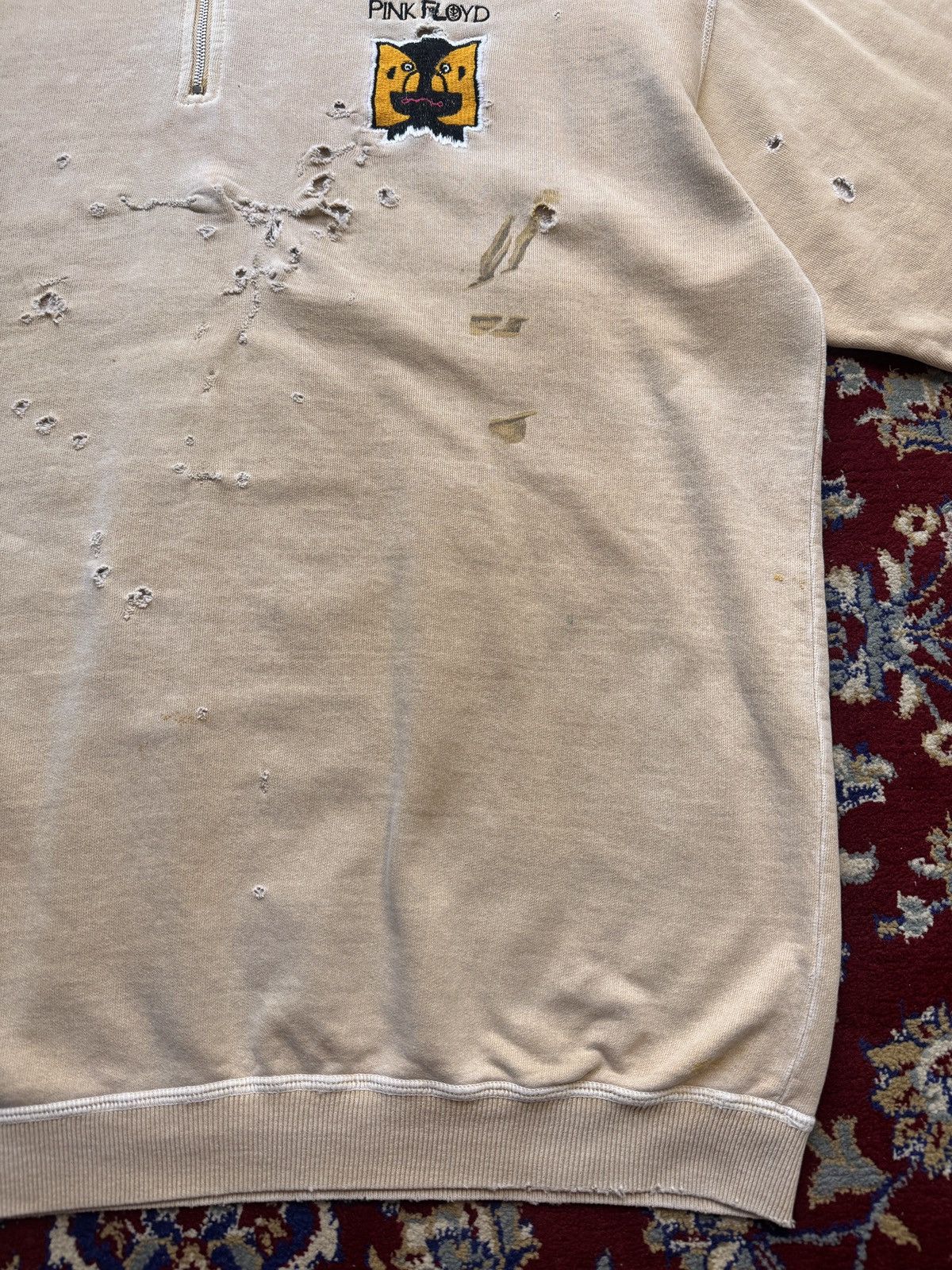 Band Tees 1994 Pink Floyd The Division Bell Half-zip 90s distressed Size US XL / EU 56 / 4 - 10 Thumbnail