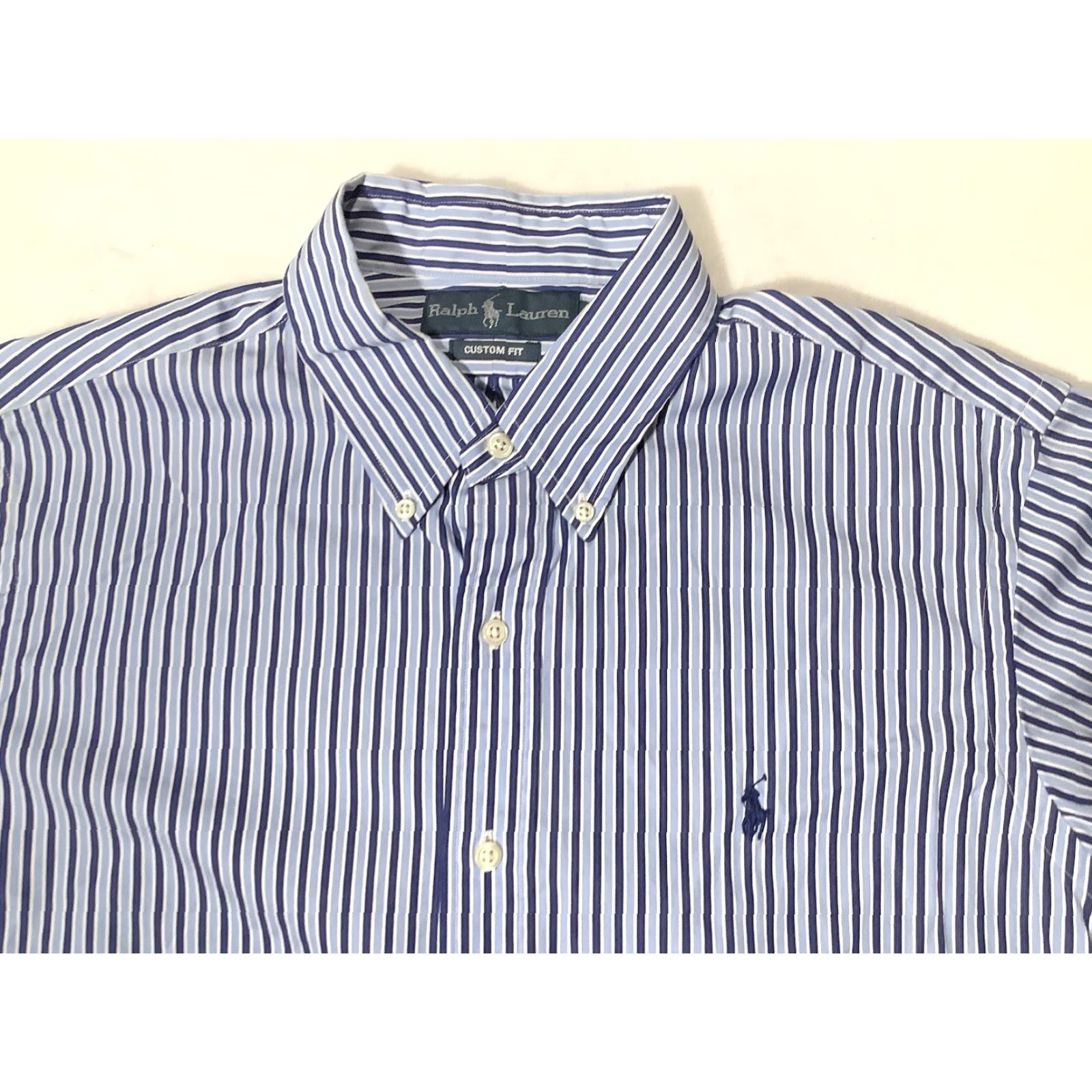 Ralph Lauren Ralph Lauren Custom fit Shirt Mens Large Blue Striped Button Up Long Sleeve Size US L / EU 52-54 / 3 - 2 Thumbnail