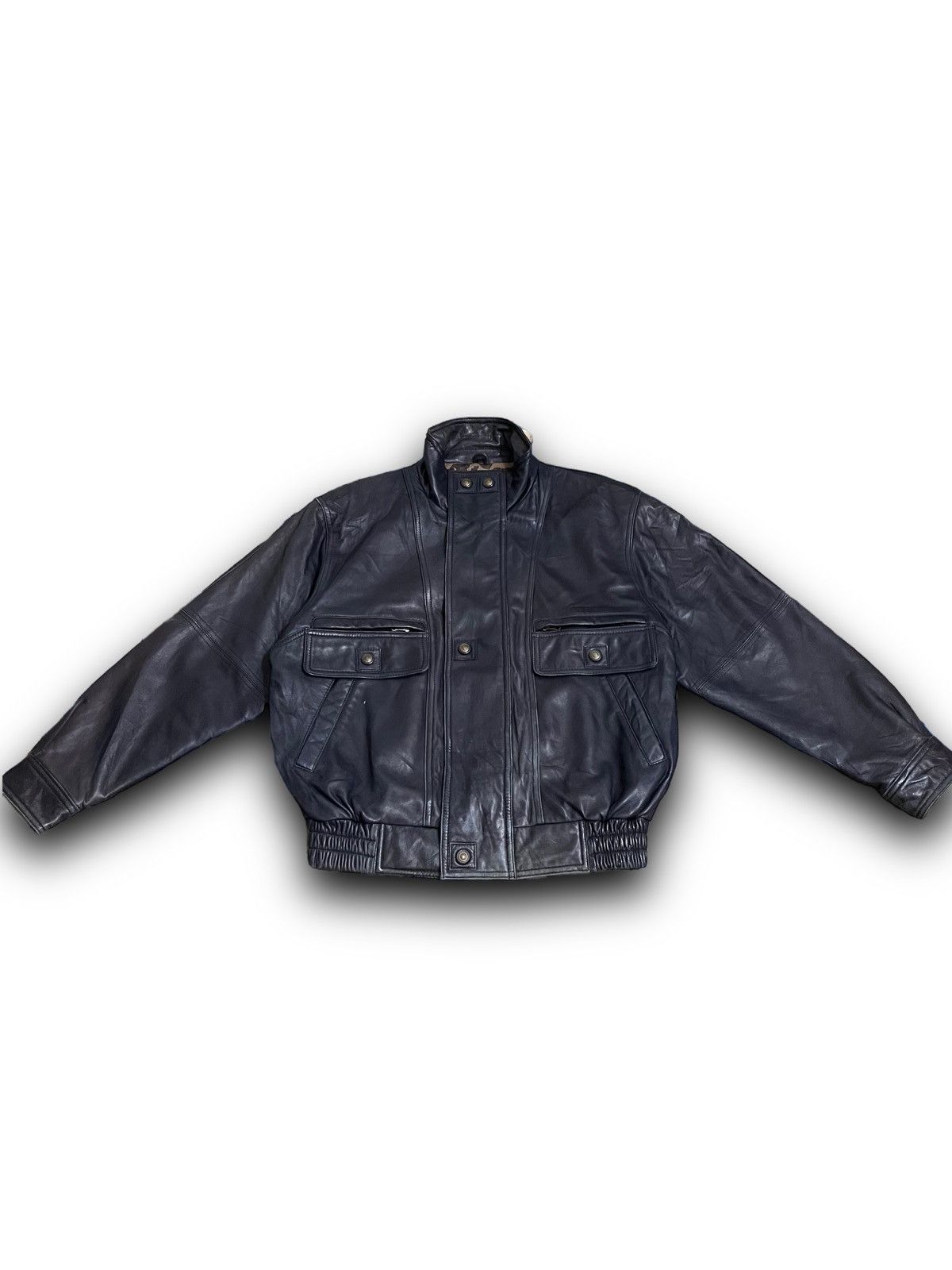 If Six Was Nine Vintage Italian Brand Leather Aviator Mafia Style Jacket Size US L / EU 52-54 / 3 - 3 Thumbnail