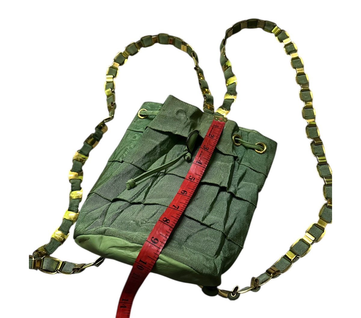 Salvatore Ferragamo Salvatore Ferragamo green ruffle canvas bucket backpack Size ONE SIZE - 13 Thumbnail