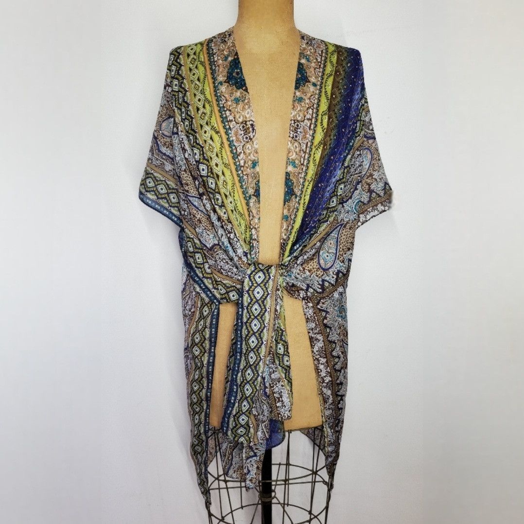 Jessica McClintock Jessica McClintock Scarf Shawl Wrap Cardigan Indigo Olive Size ONE SIZE - 5 Thumbnail