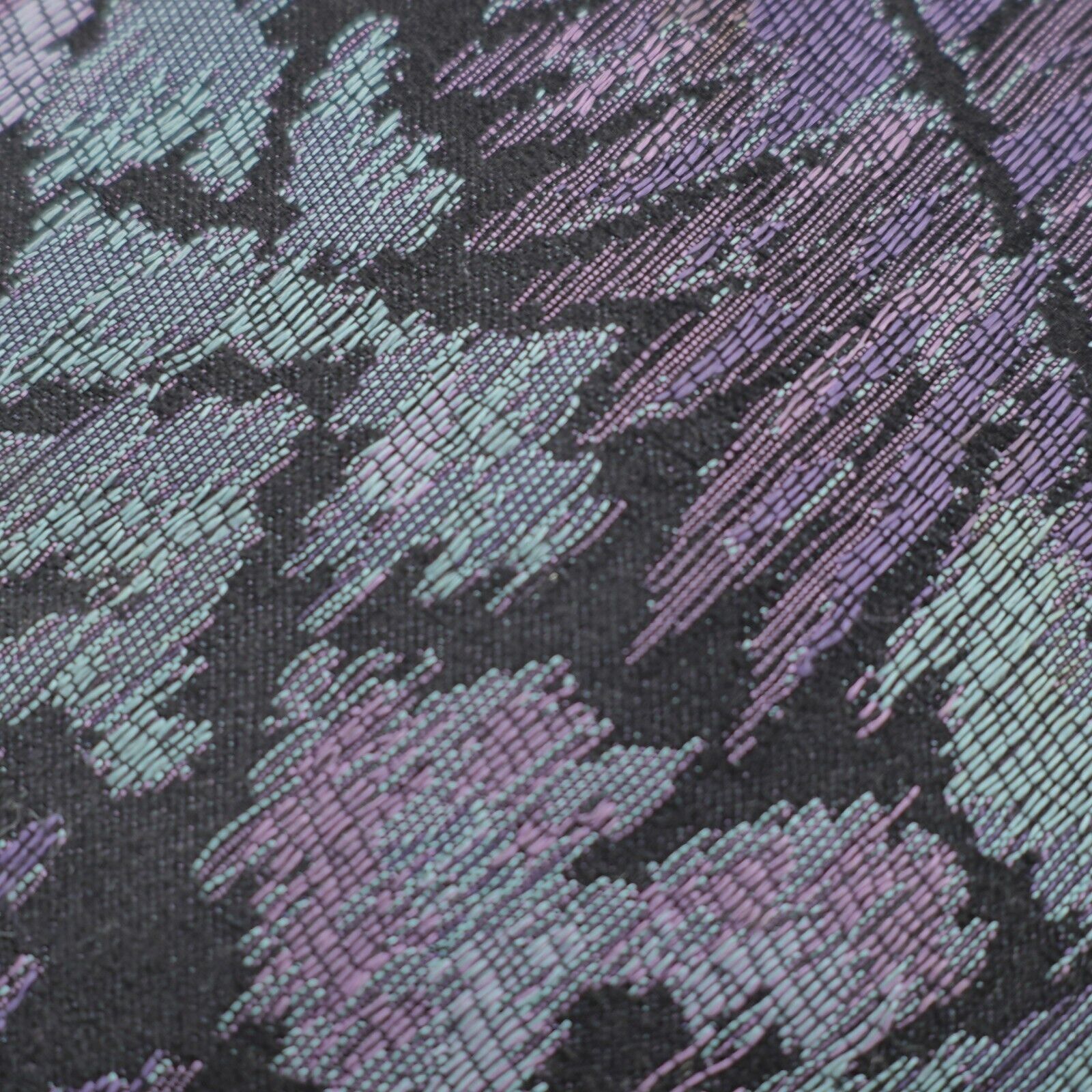 Bachrach Bachrach Teal Black Purple Woven Floral Silk Tie Size ONE SIZE - 2 Thumbnail