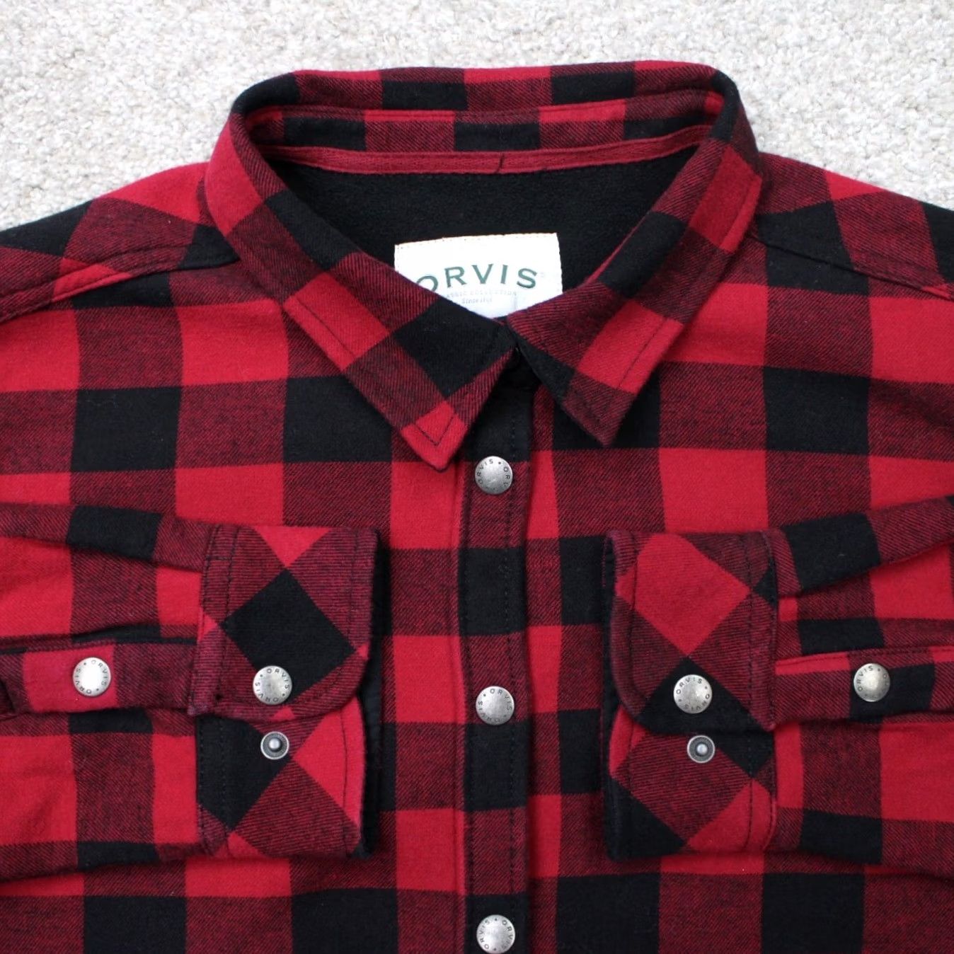 Orvis Orvis Pinnacle Shacket Womens 2XL Red/Black Buffalo Plaid L/S Shirt Size XXL / US 16-18 / IT 52-54 - 2 Thumbnail