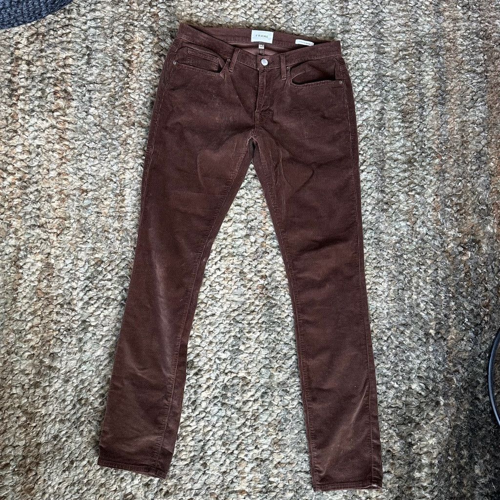 Frame Frame Denim Brown Corduroy Pants Straight Leg Size US 31 - 1 Thumbnail
