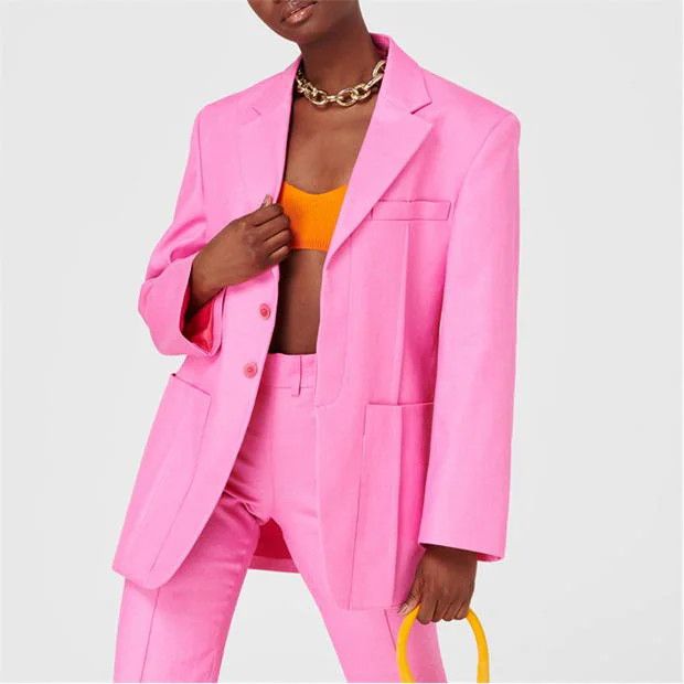 Jacquemus o1g2r1mq1024 Oversized Jacket in Pink Size XXS / US 00 / IT 34 - 5 Thumbnail