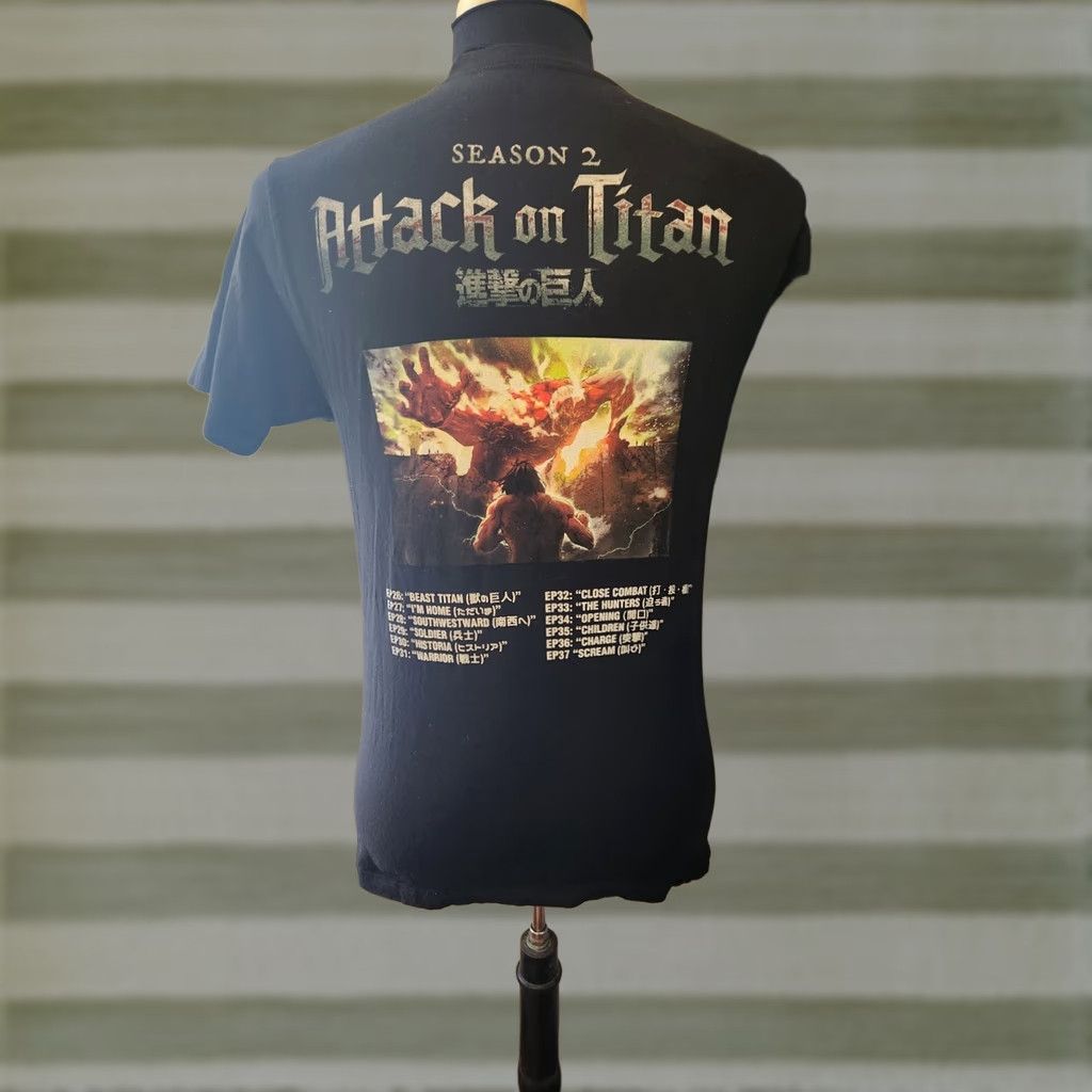 Ripple Junction Attack on Titan T-Shirt Men's M Black Short Sleeve Cotton Anime Crew Neck Ripple Junction Shirt Size US M / EU 48-50 / 2 - 1 Thumbnail