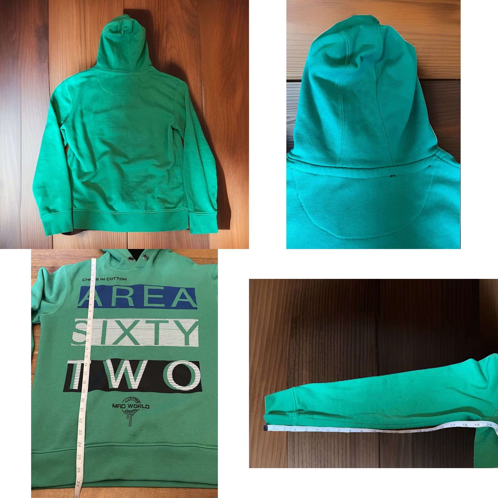 Vintage VINTAGE Mad World Hoodie Mens Medium Green Pop Art RARE J.J. Dyone Mad World Modeno Hooded Pullover Cotton Fall Winter Spring Art Mens Size US M / EU 48-50 / 2 - 8 Thumbnail